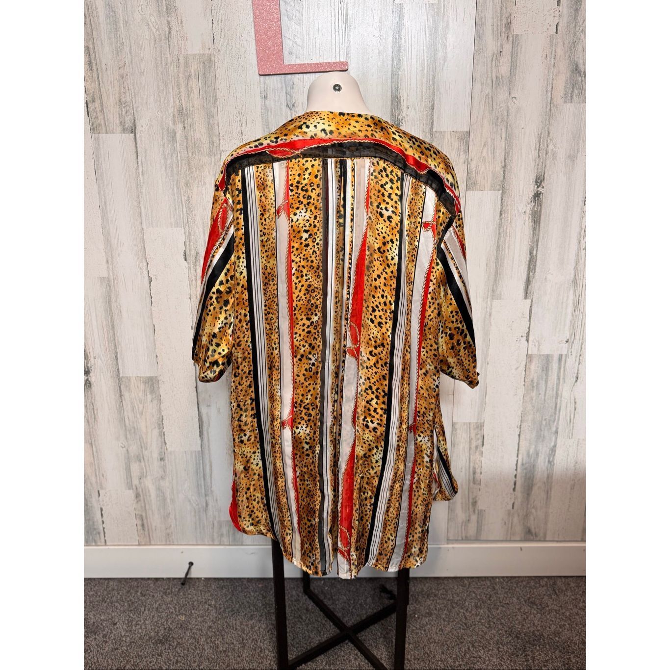 Other Animal Print Striped Button Front Blouse Top Women’s XL Size XL / US 12-14 / IT 48-50 - 4 Thumbnail
