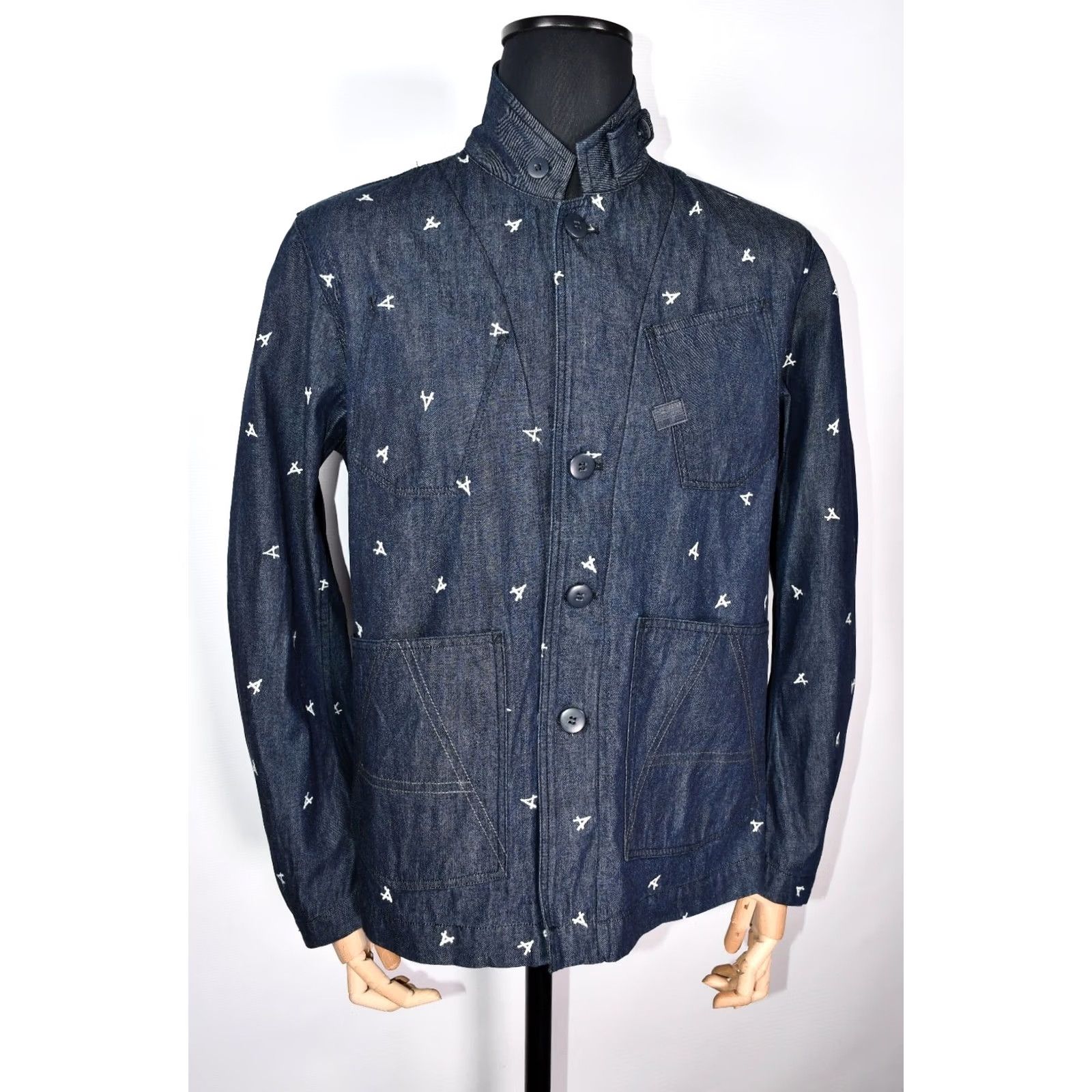 G-Star G-Star Raw Jacket Blazer Denim Embroidered 2XL Mens Shirt Size 48R - 2 Thumbnail
