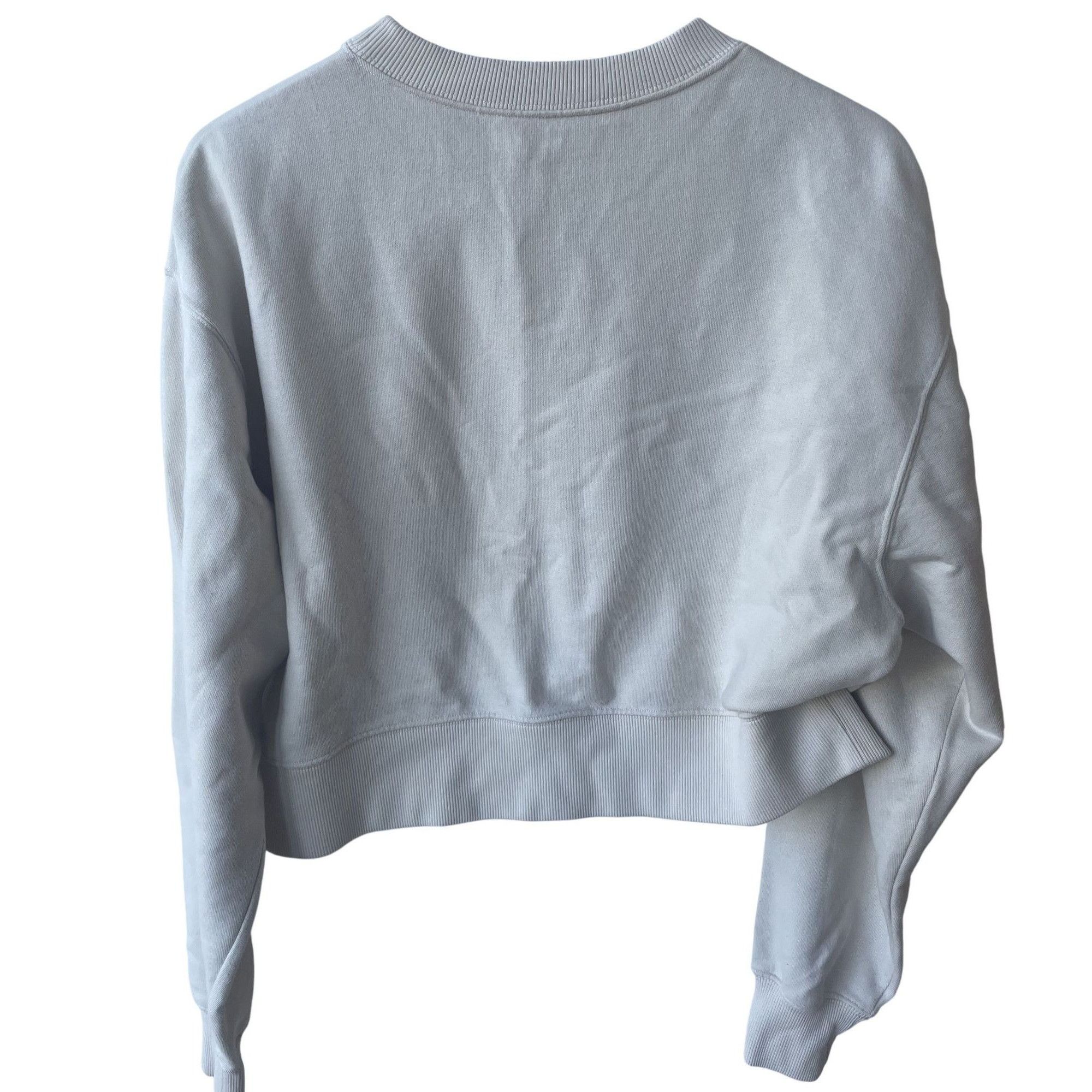 Miu Miu Miu Miu Womens Cropped Sweatshirt With Green Rhinestone Logo Size M / US 6-8 / IT 42-44 - 2 Thumbnail