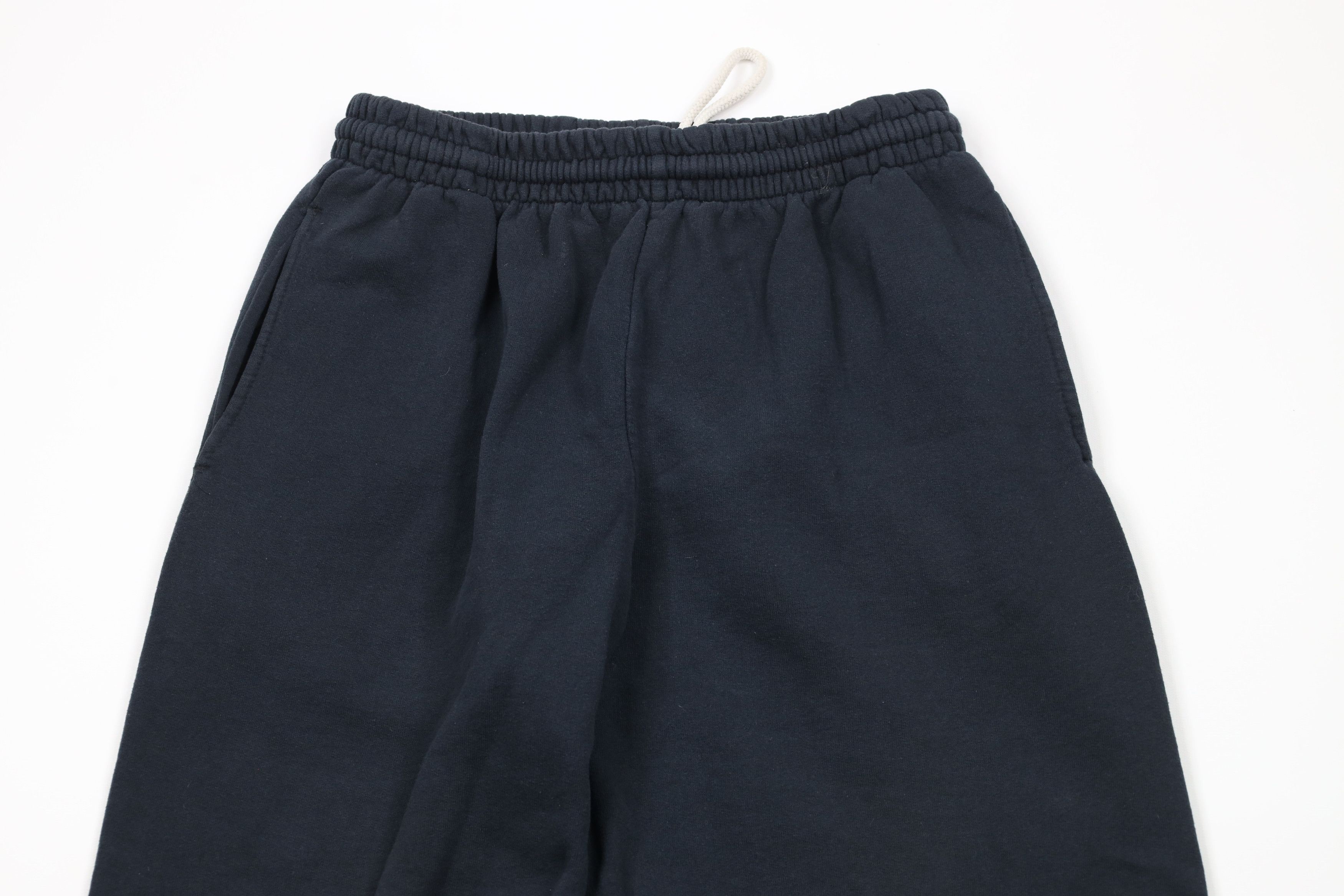 Vintage Vintage 90s Streetwear Blank Cuffed Sweatpants Joggers Black Size US 34 / EU 50 - 2 Thumbnail