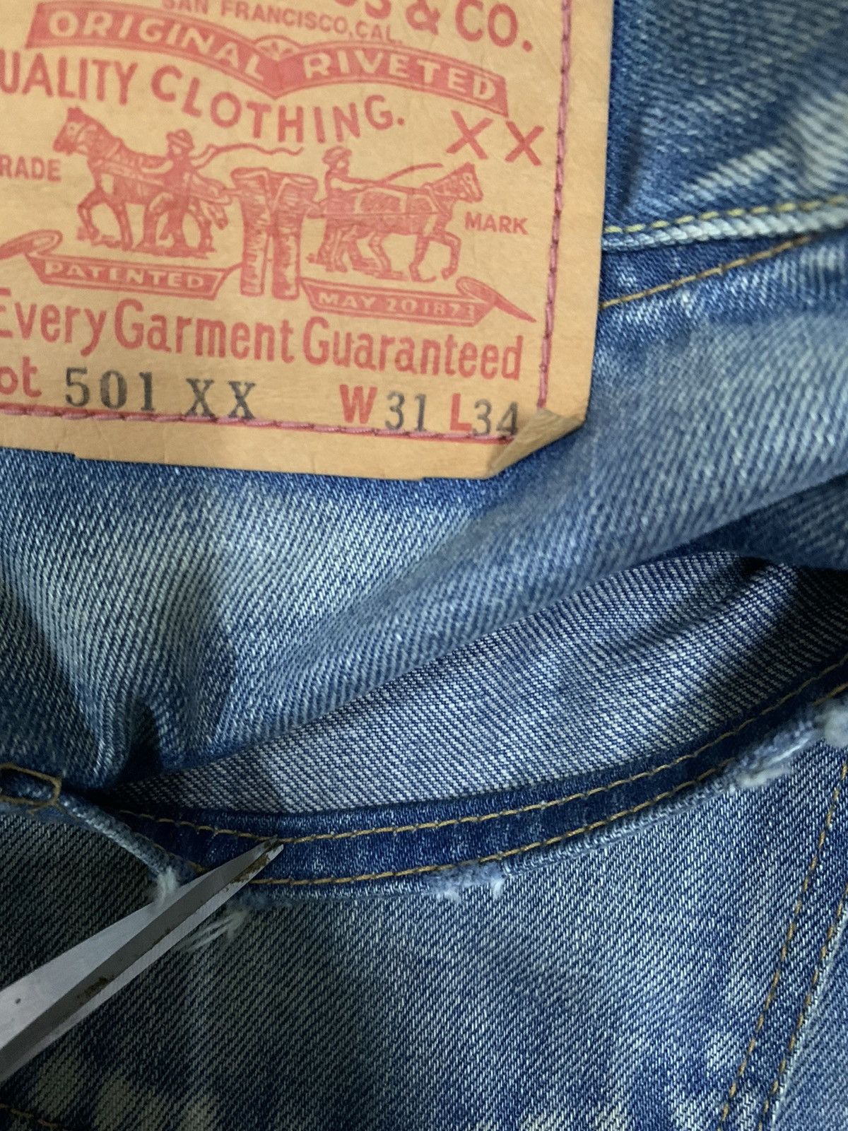 Levi's Vintage 70s Levis 501XX Big E Selvedge Mud Wash Jeans Size US 32 / EU 48 - 20 Thumbnail