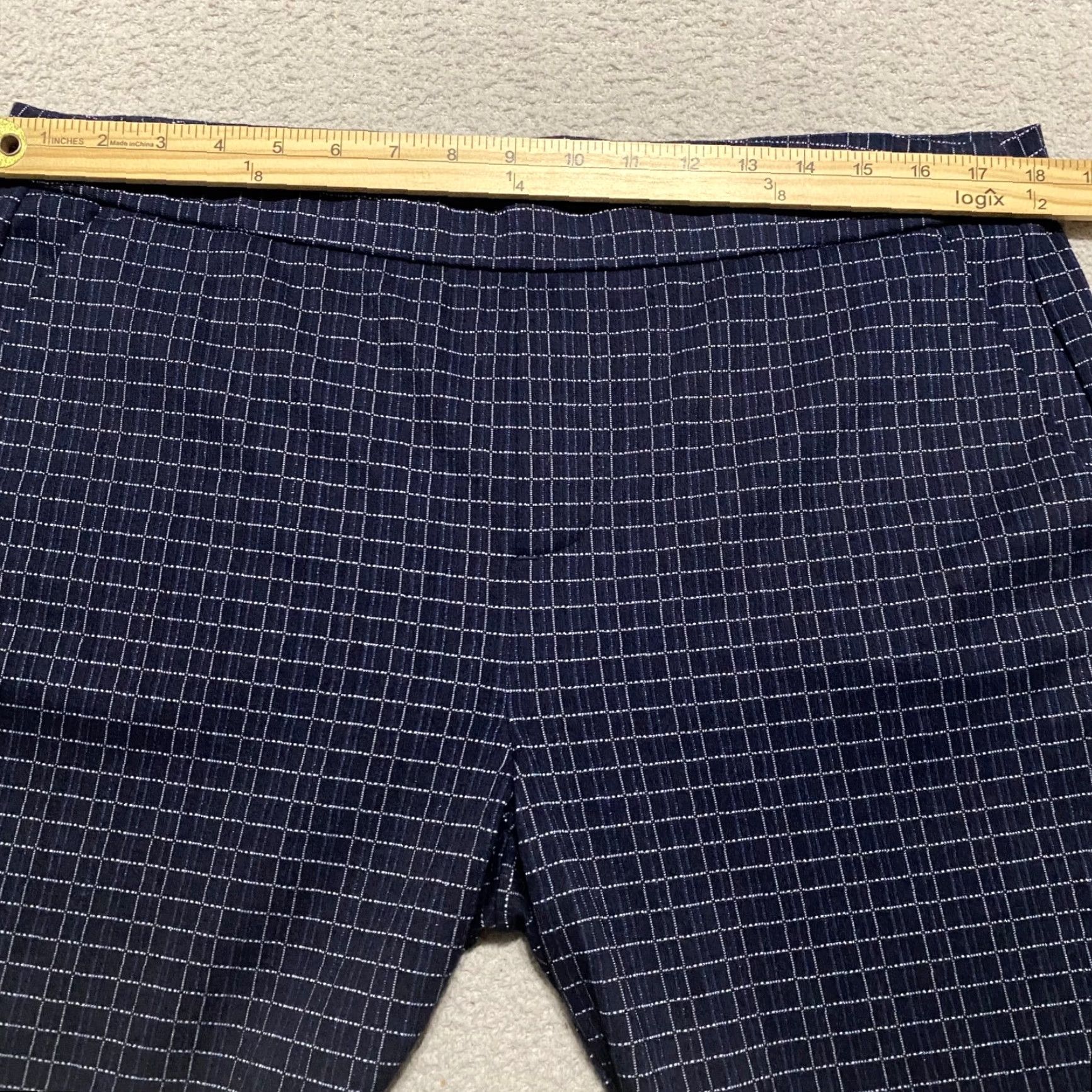 Vintage Liverpool Womens Dress Pants sz 14 Blue Plaid Check Ankle Pull On High Rise Size 25" / US 0 / IT 36 - 5 Thumbnail