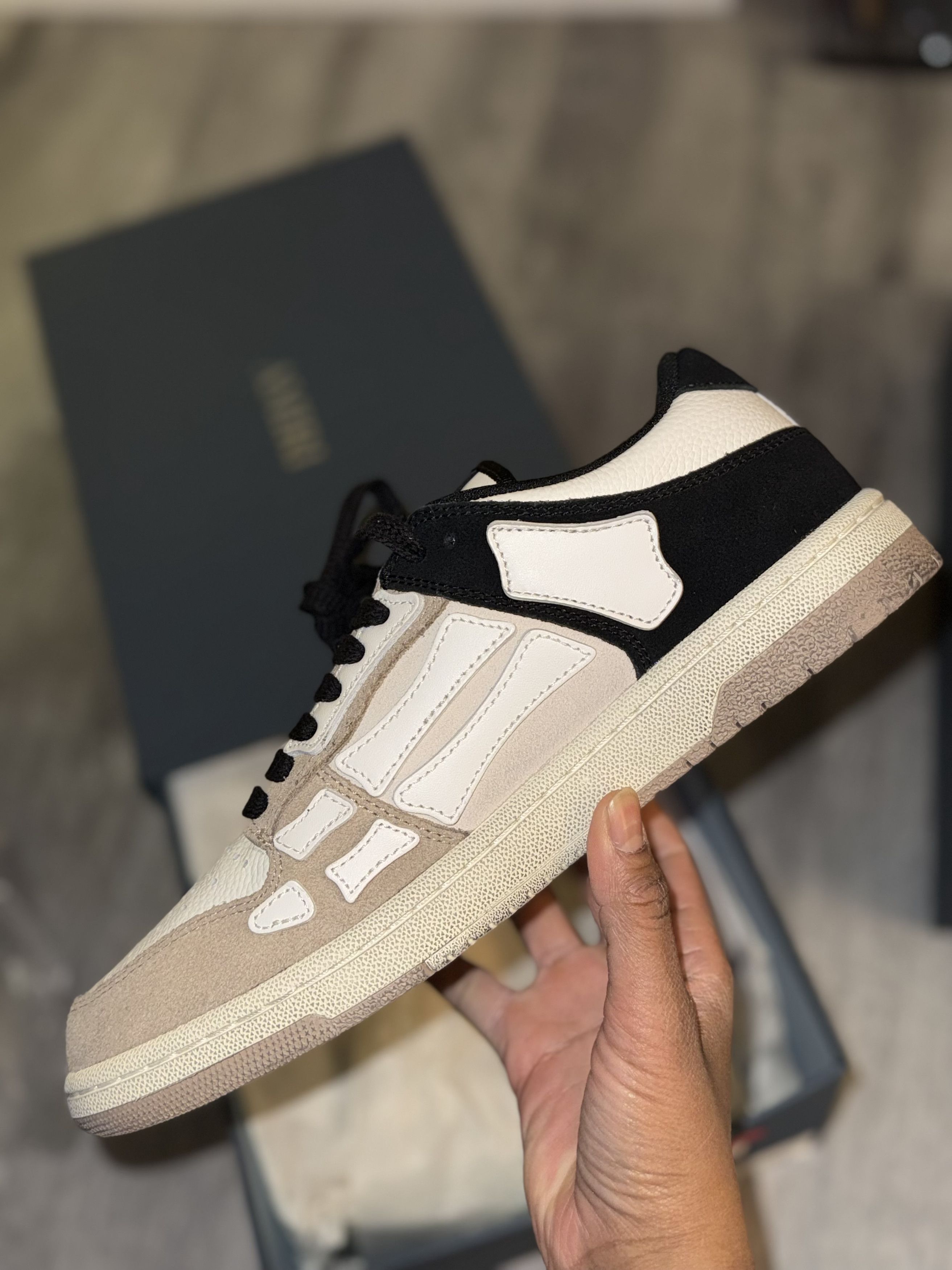 Amiri Amiri Skel Low Distressed Black/Tan Size US 9 / EU 42 - 5 Thumbnail