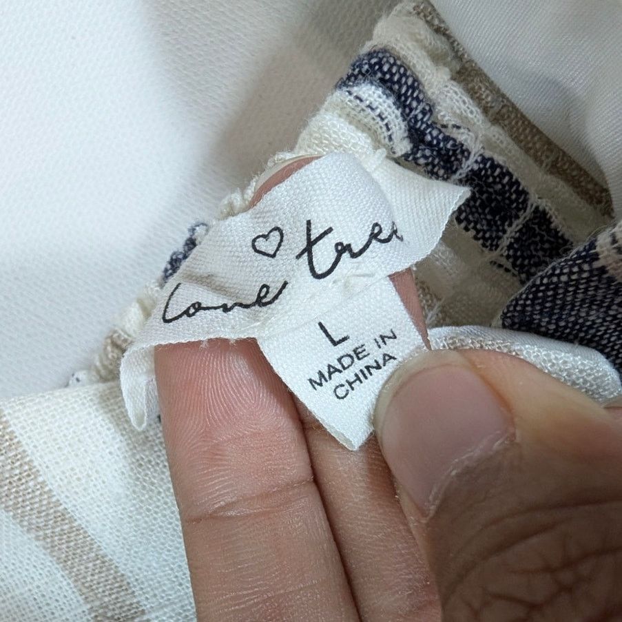 Unknown London Love Tree Linen Stripped Jumpsuit Wide Leg Women’s Size L Size 34" / US 12 / IT 48 - 4 Thumbnail