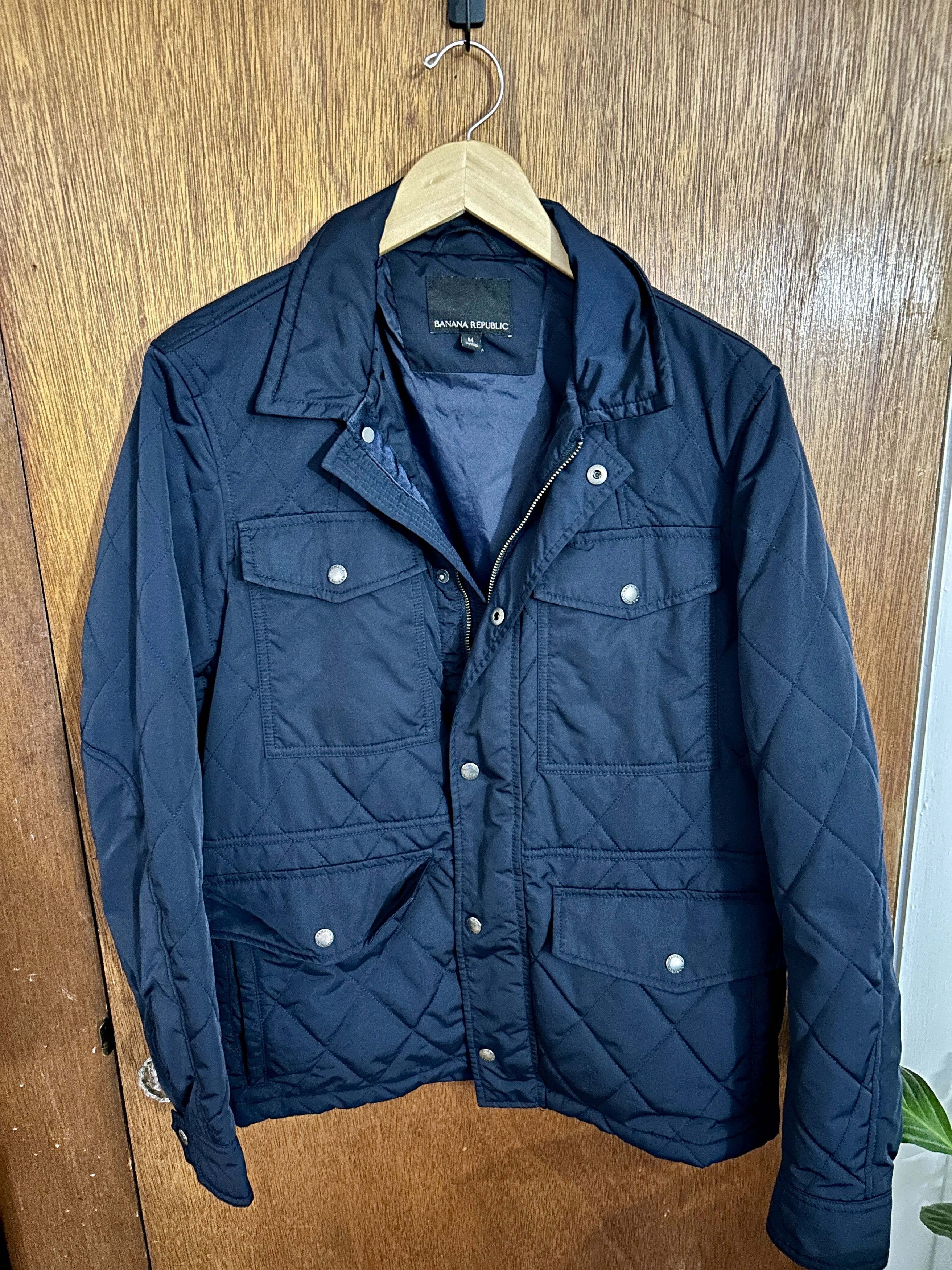 Banana Republic Banana Republic Navy Blue Rain Jacket Size US M / EU 48-50 / 2 - 1 Thumbnail