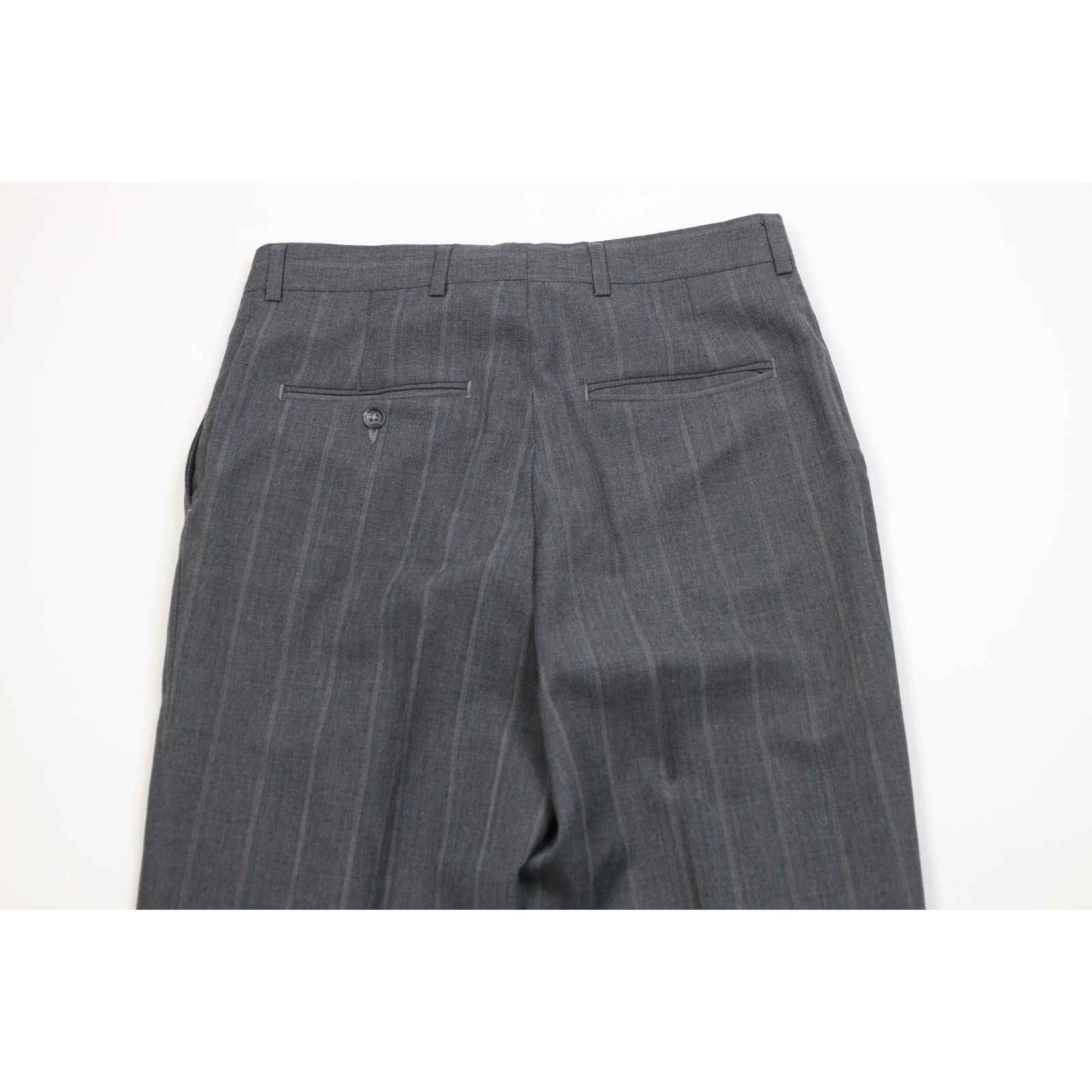 Vintage Vintage 90s Streetwear 2 Piece Wool Suit Wedding Striped Size 40R - 17 Thumbnail