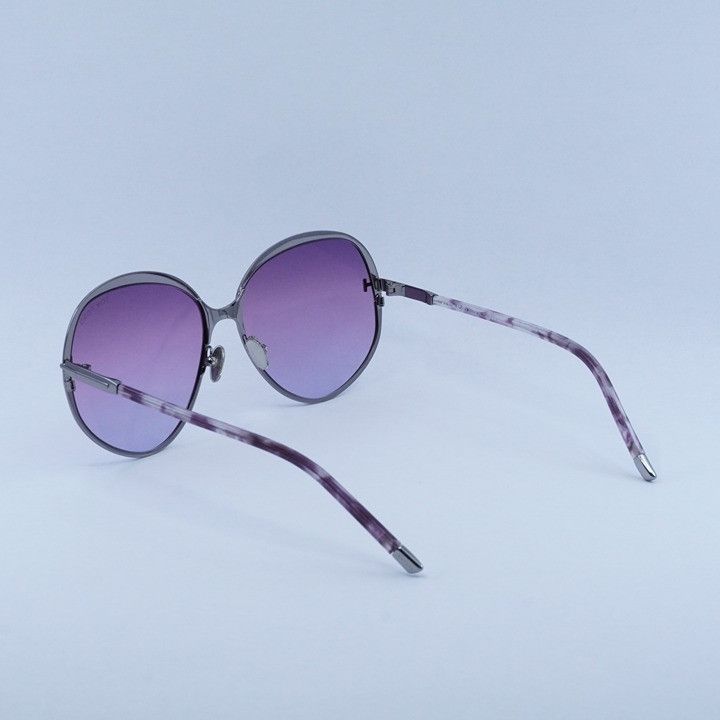 Tom Ford Yvette FT0913 14Z Sunglasses Ruthenium Round Frame, Violet Lenses Tom Ford Yvette-02 FT0913 14Z - Sunglasses for Woman  main image 2