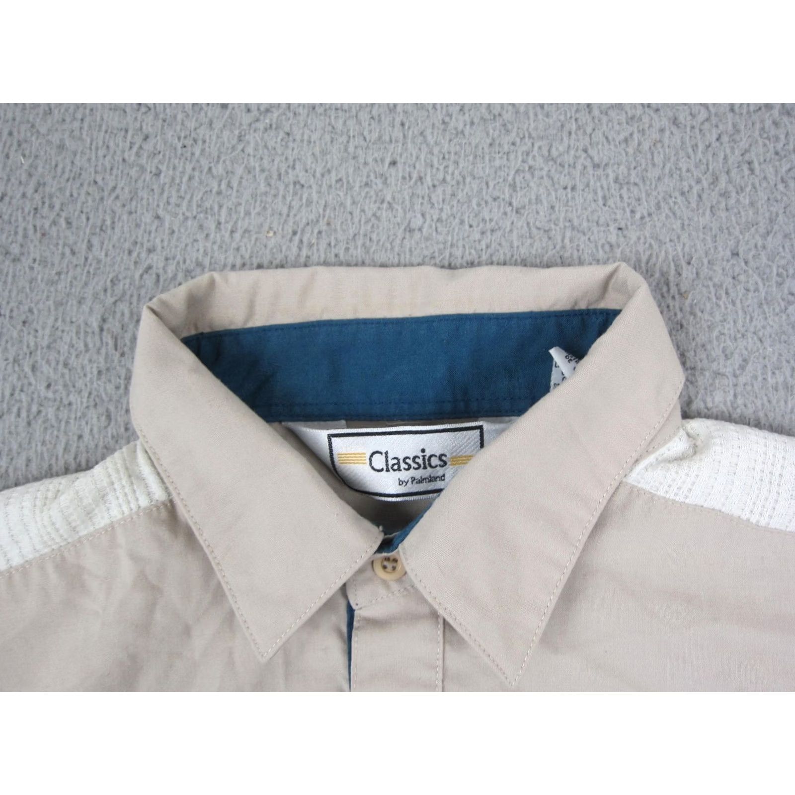 Vintage VINTAGE Palmland Polo Shirt Mens Large Beige Striped Long Sleeve Classic 90s Size US L / EU 52-54 / 3 - 4 Thumbnail