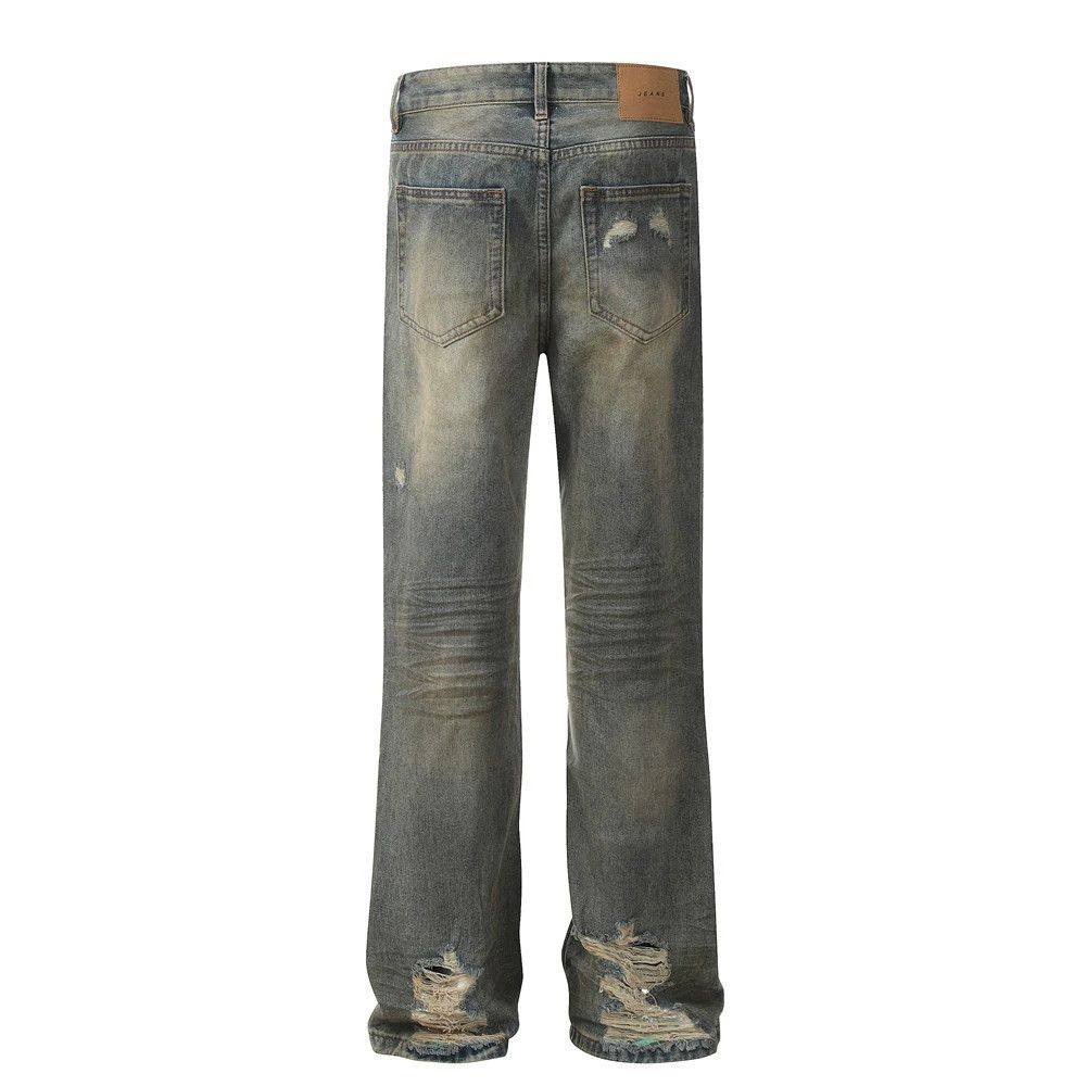 Japanese Brand × Jean Punk men's heavy distressed loose straight-leg ripped jeans Size US 32 / EU 48 - 2 Thumbnail