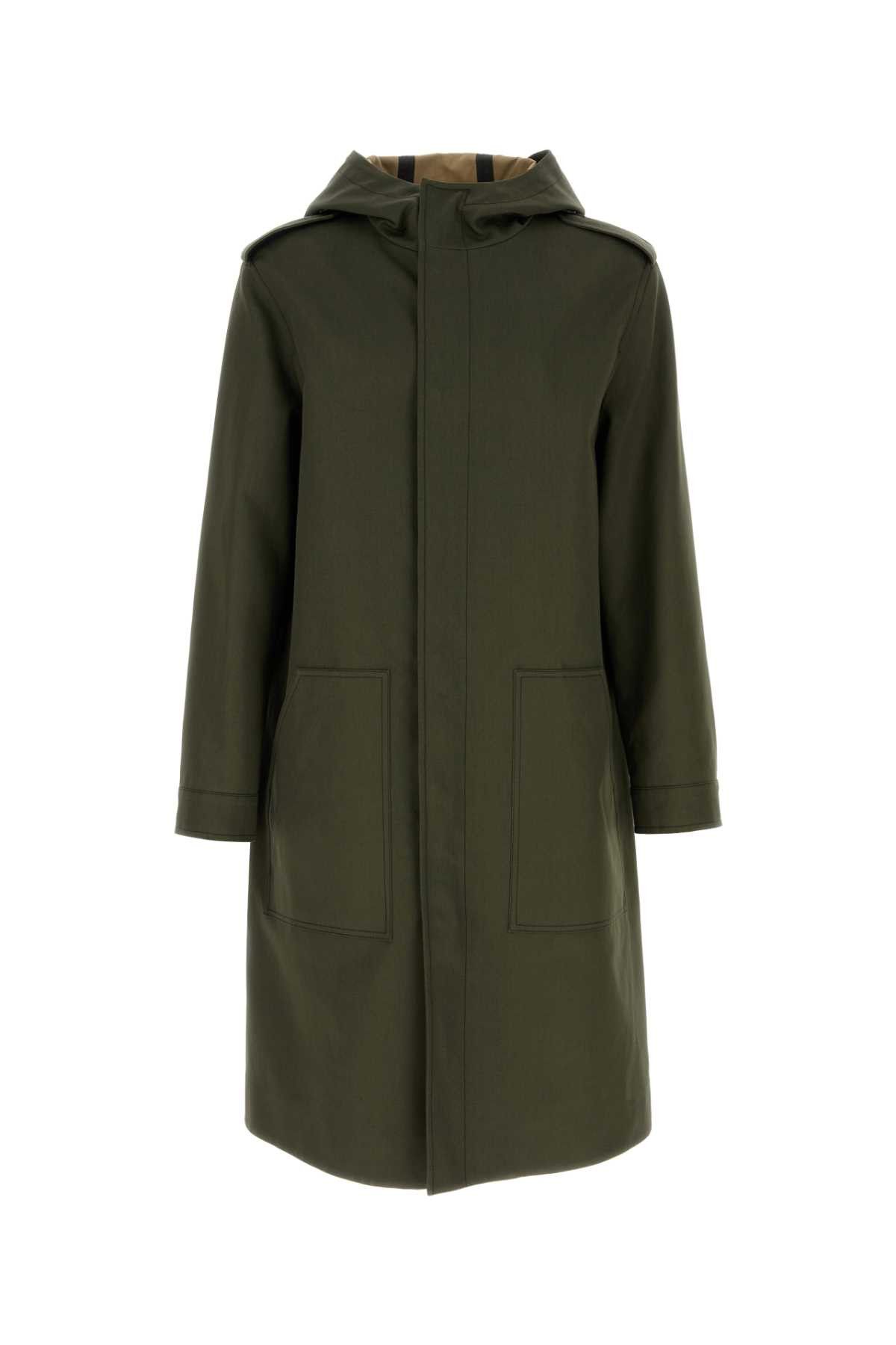 Valentino Army Green Cotton Trench Coat Size US XL / EU 56 / 4 - 1 Thumbnail