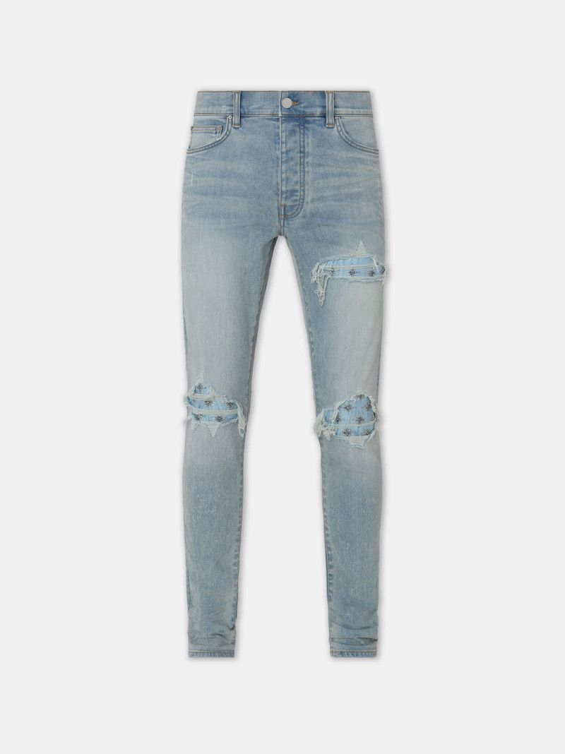 Amiri oc11z0526 Crystal Starburst MX1 Jeans in Indigo Size US 33 - 1 Thumbnail