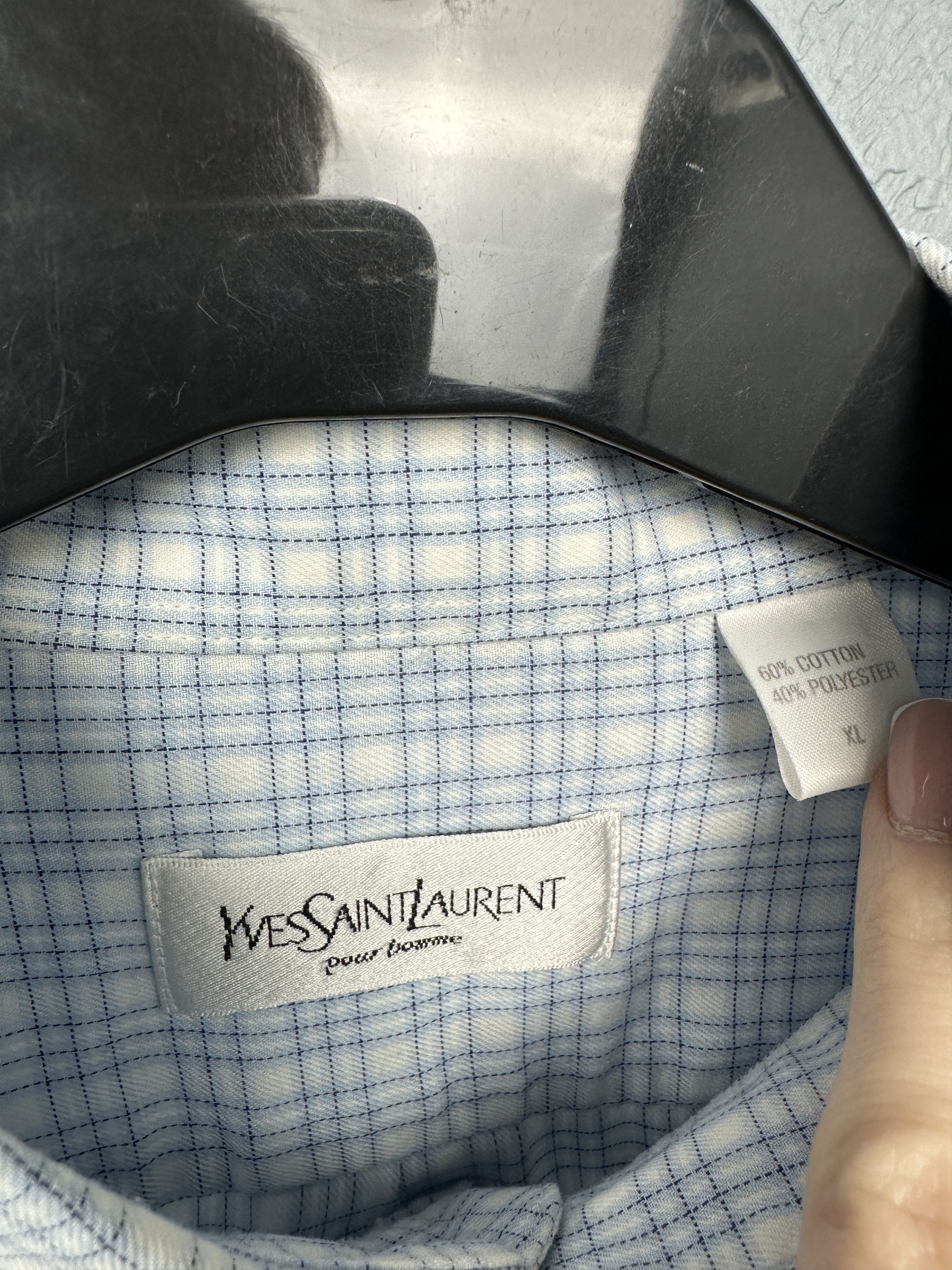 Yves Saint Laurent Yves Saint Laurent YSL Mens Long Sleeve Check Shirt Size US XL / EU 56 / 4 - 4 Thumbnail