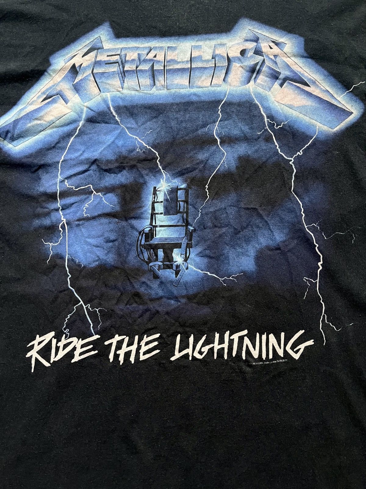 Band Tees × Metallica × Vintage Vintage 2007 Metallica Ride The Lightning Metal Band T-shirt Size US L / EU 52-54 / 3 - 4 Thumbnail