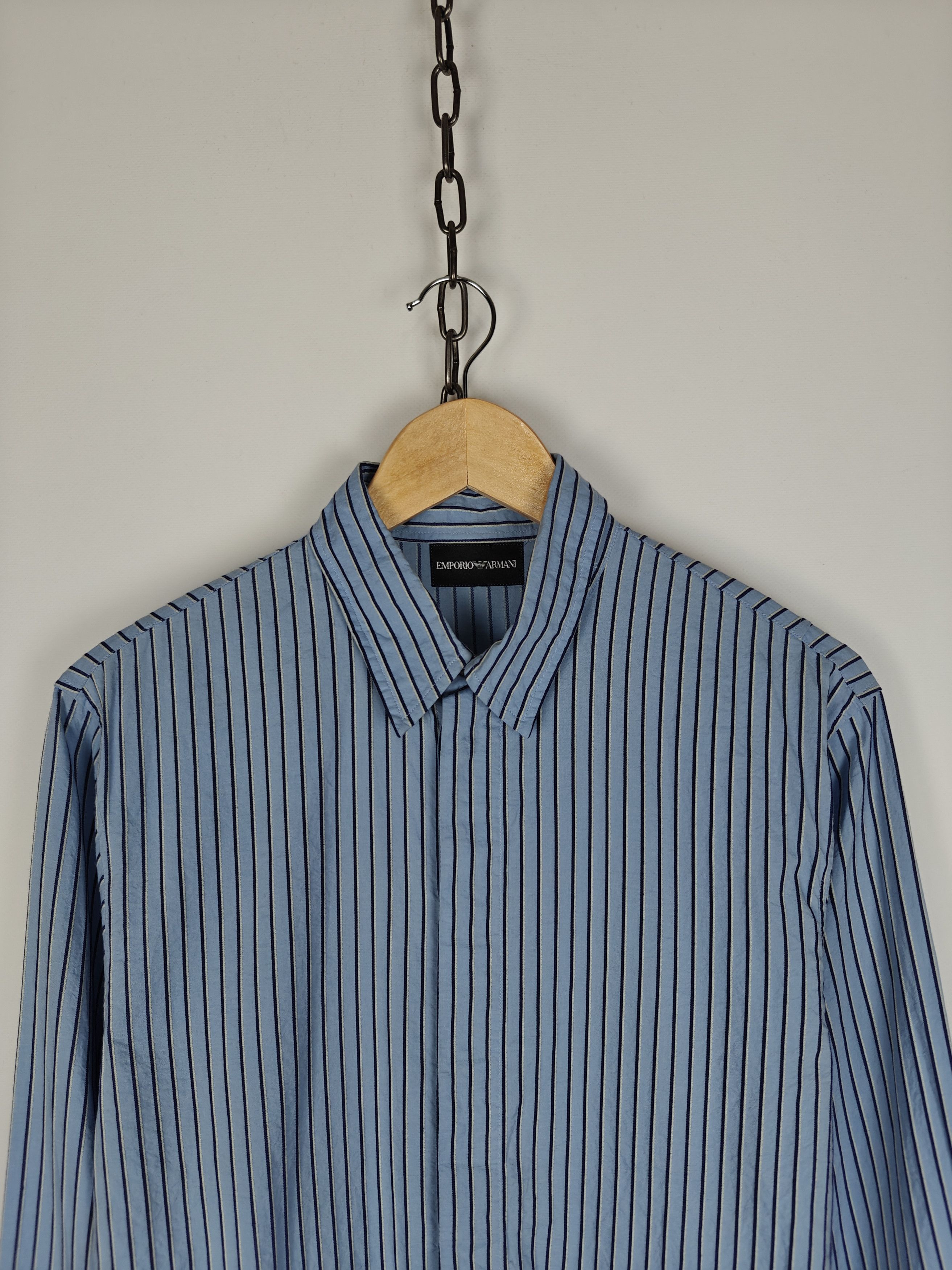 Emporio Armani Emporio Armani Srtiped Shirt Button Blue size S Size US S / EU 44-46 / 1 - 2 Thumbnail