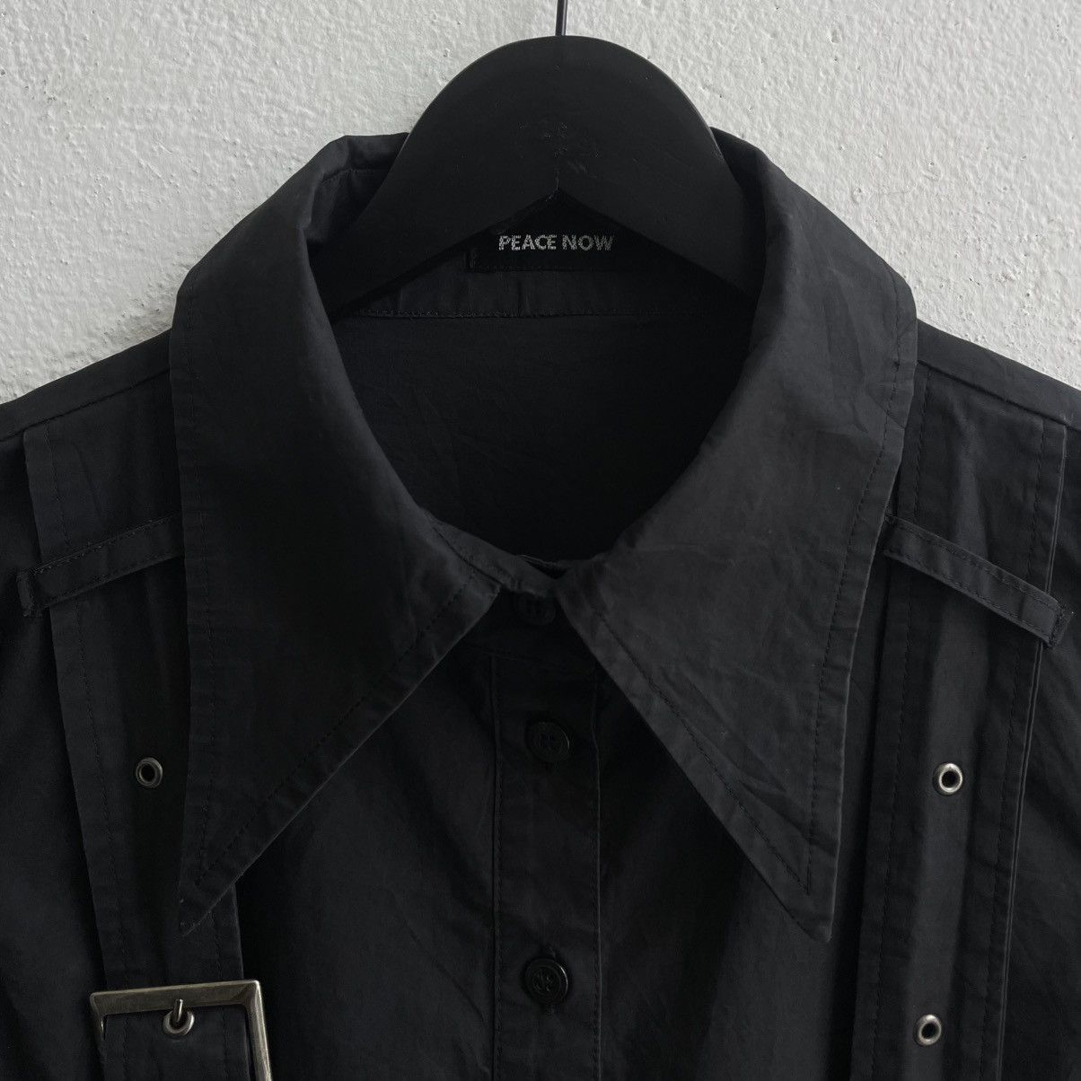 If Six Was Nine Vintage Black Peace Now Punk Bondage Parachute Shirts Size M / US 6-8 / IT 42-44 - 6 Thumbnail