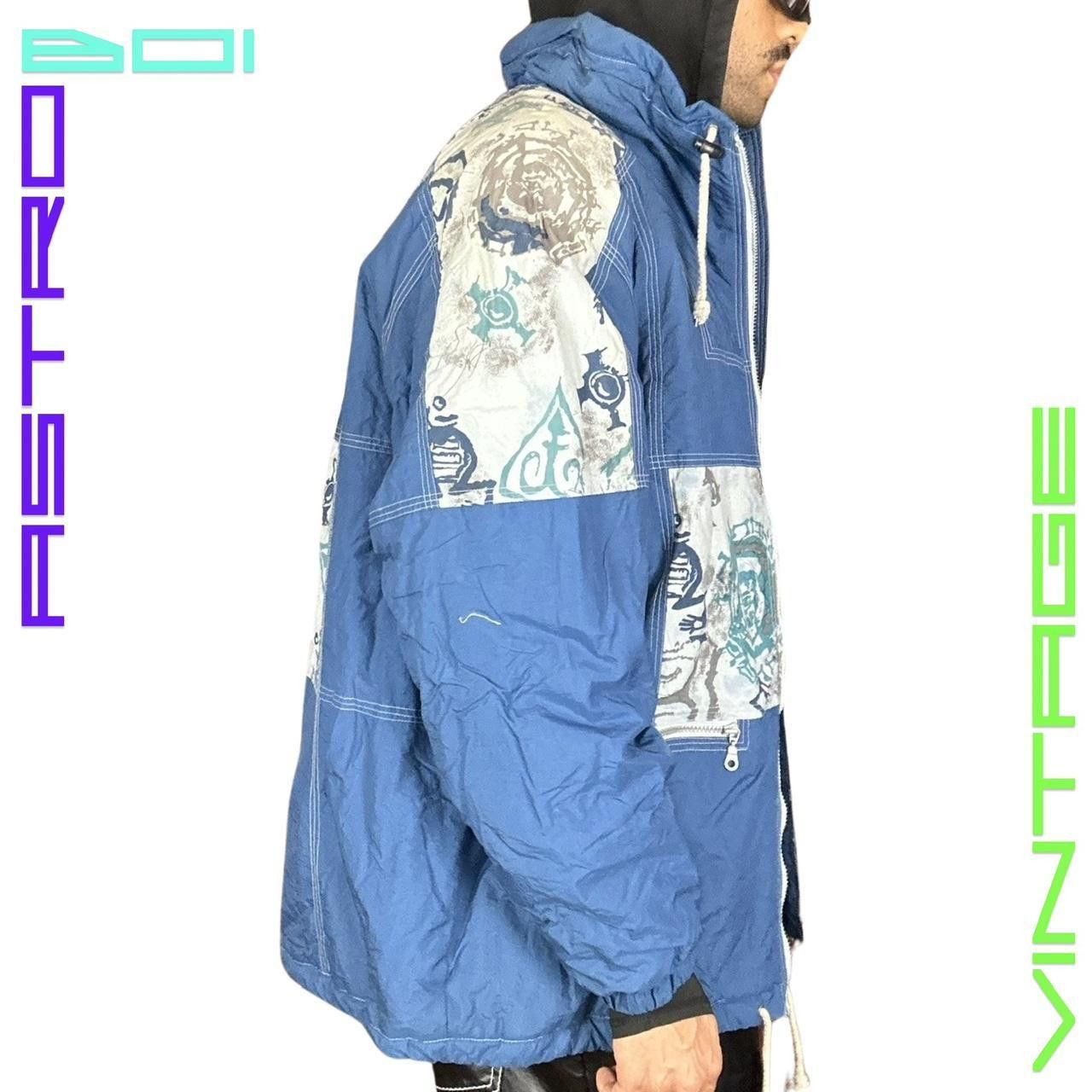 Other VIntage 90s Tattoo Print Gray/Blue Nylon Jacket - XL Size US XL / EU 56 / 4 - 5 Thumbnail