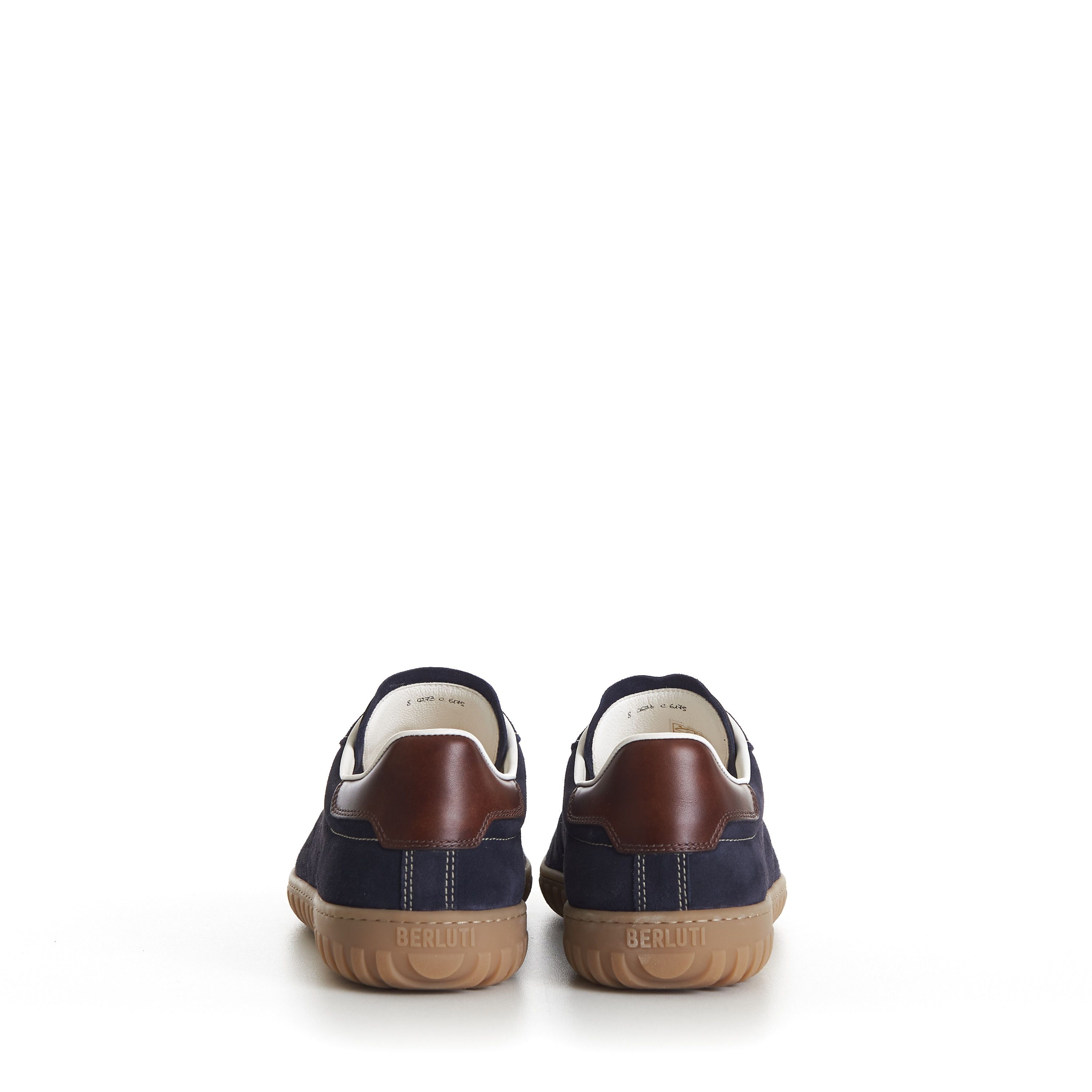 Berluti Navy Trainer Suede Sneaker - Scritto, Patina Leather Heel Size US 7 / EU 40 - 7 Thumbnail