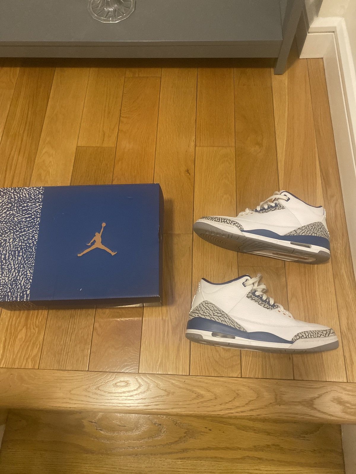 image of Jordan Nike Jordan 3 Washington Wizard Shoes in White, Men's (Size 11)