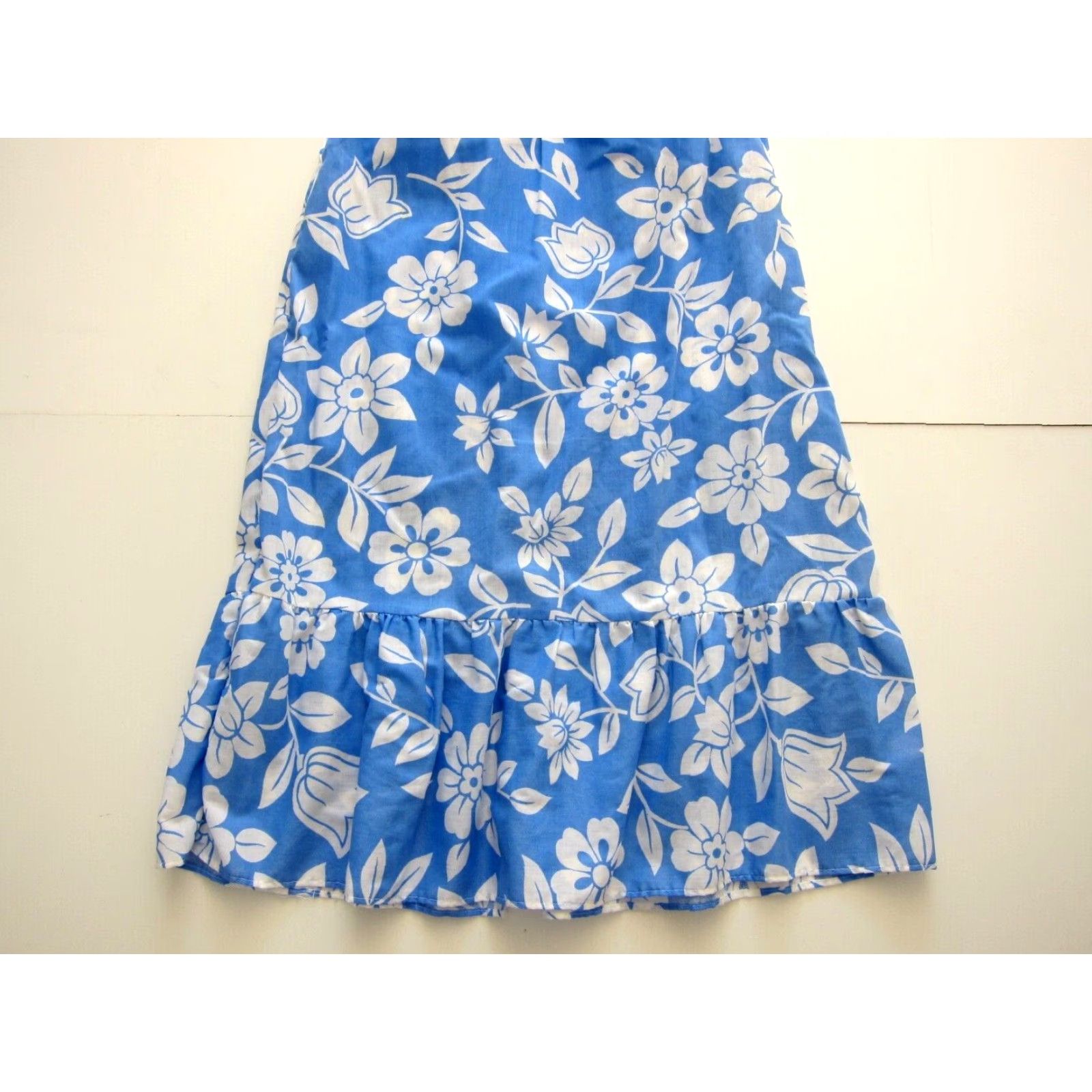 Vintage VINTAGE Helen Of Troy Cotton Blue White Floral Hawaiian Zip Tank Sun Dress Small Size S / US 4 / IT 40 - 6 Thumbnail