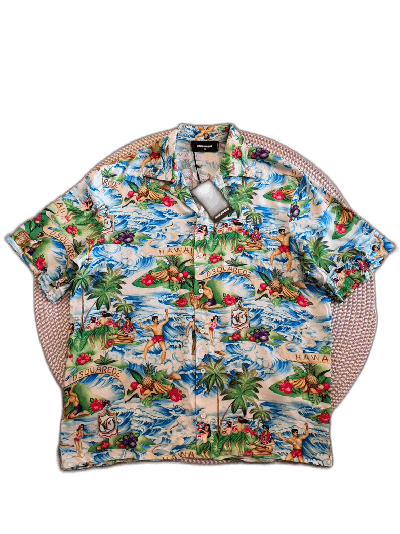 Dsquared2 Dsquared2 Hawaiian Short Sleeve Shirt Size US L / EU 52-54 / 3 - 1 Thumbnail