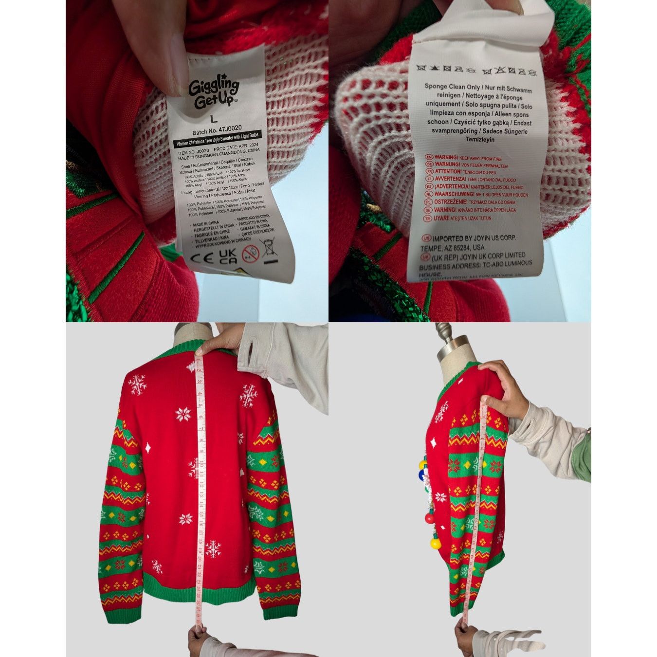 Unknown London Giggling Get Up Light Up Christmas Sweater L Like New Size L / US 10 / IT 46 - 7 Thumbnail