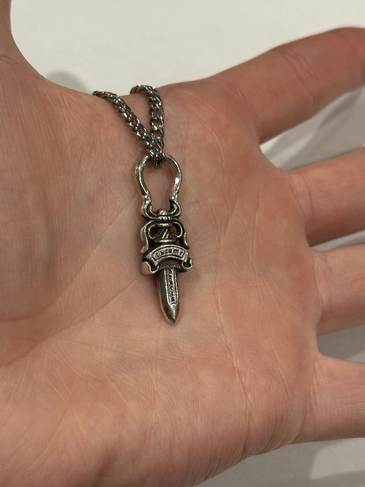 Chrome Hearts Chrome Hearts Dagger Pendant Silver Cuban Chain Necklace 925 Size ONE SIZE - 4 Thumbnail