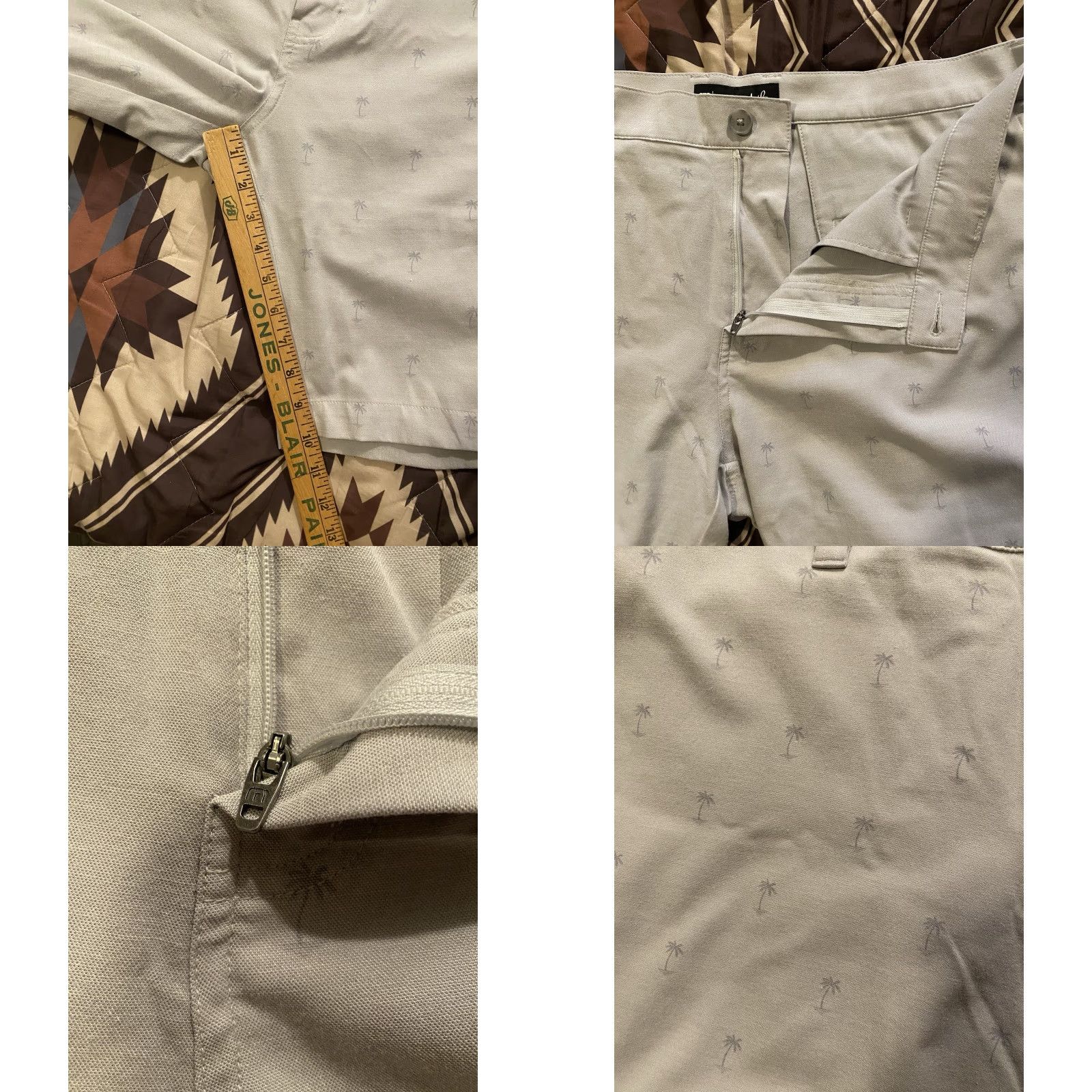 TravisMathew Travis Mathew Shorts Palm Tree Golf Performance Gray 10” Inseam Men’s Size 36 Size US 36 / EU 52 - 8 Thumbnail