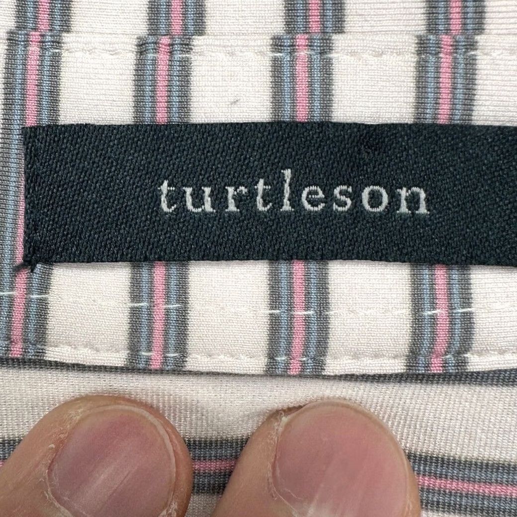 Vintage VINTAGE Turtleson Golf Polo Shirt Mens XL Grey Pink Striped Athletic Stretch Rugby Polo Adult Short Sleeve Golfing Golfer Casual Preppy Size US XL / EU 56 / 4 - 4 Thumbnail