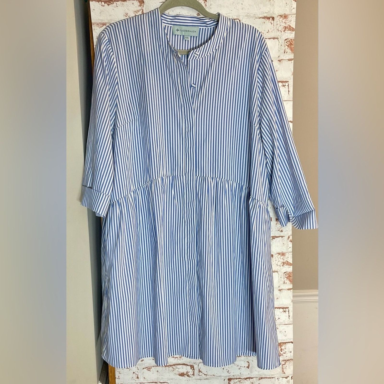 & Other Stories Tuckernuck Blue and White Striped Royal Shirtdress Size S / US 4 / IT 40 - 4 Thumbnail