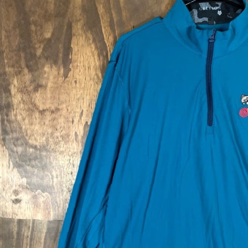 Vintage Greyson Sweatshirt Mens 2XL Blue 1/4 Zip Pullover Athletic Performance Golf Size US XXL / EU 58 / 5 - 4 Thumbnail