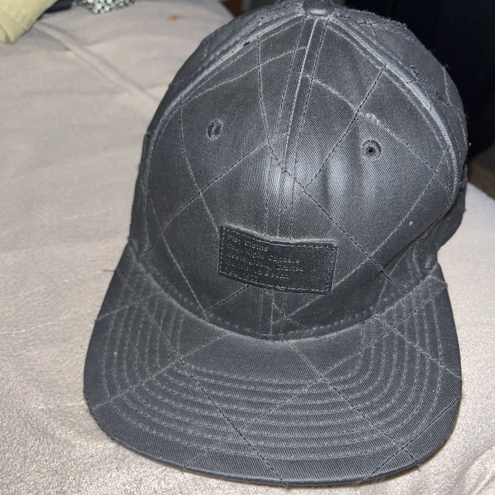 Vintage Play Cloths Black Quilted Baseball Cap Mens One Size Black Size ONE SIZE - 2 Thumbnail