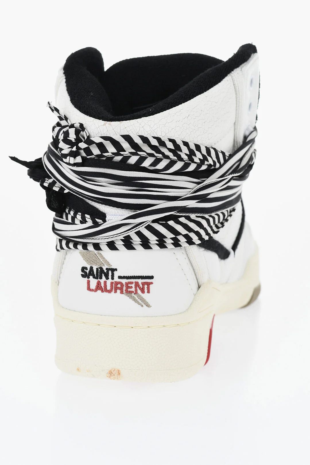 Saint Laurent Paris og1mm0426 Leather Hi-Top Sneakers in Black Size US 8.5 / EU 41-42 - 8 Thumbnail