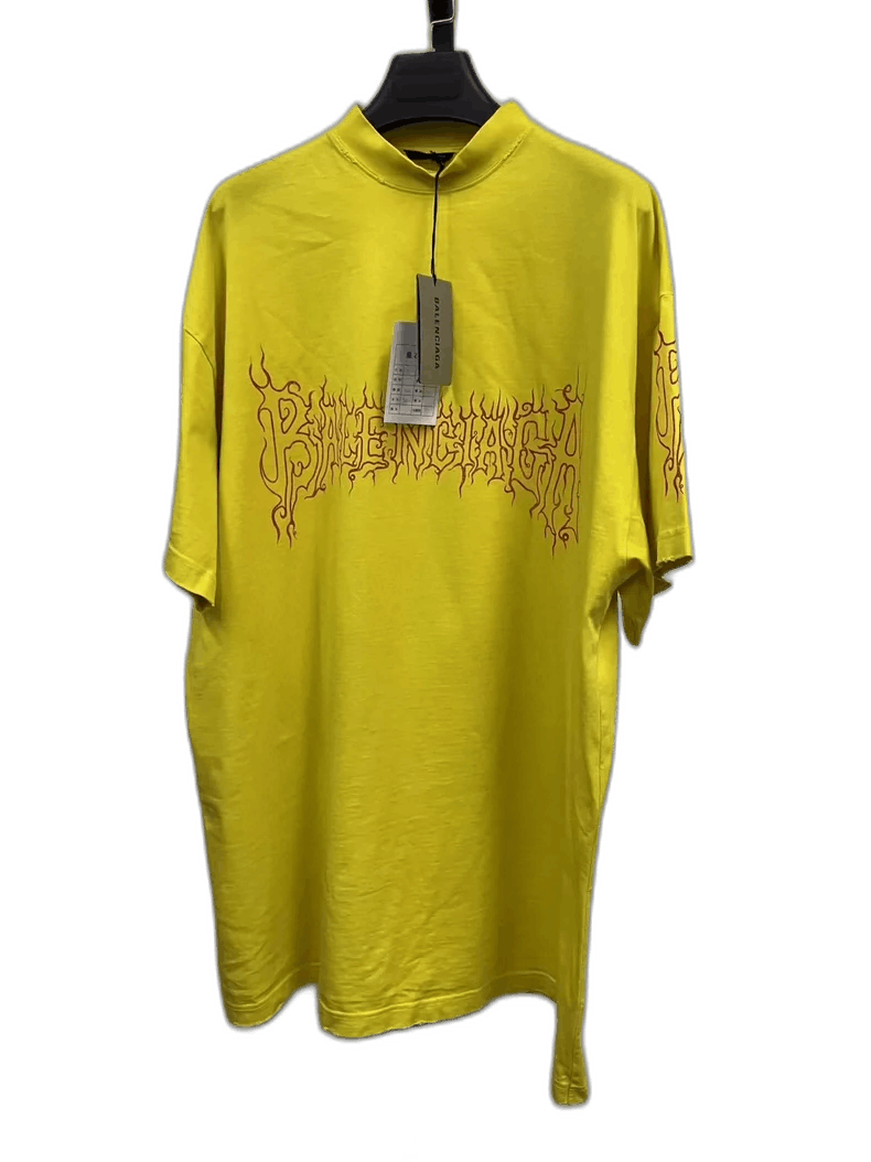 Balenciaga Balenciaga Darkwave TShirt Oversized Yellow-2505 Size US L / EU 52-54 / 3 - 1 Thumbnail