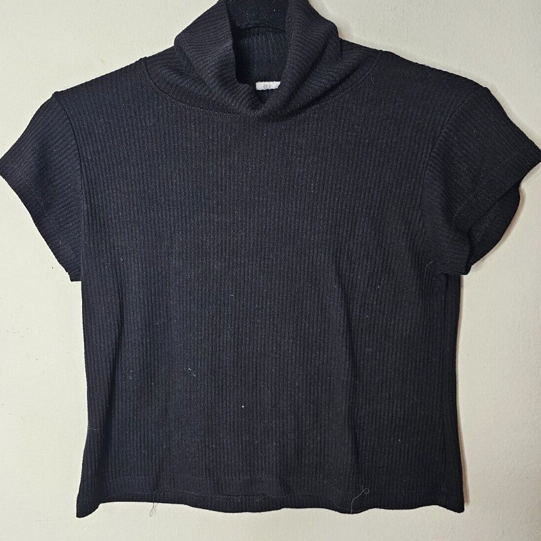 Other John Galt Black Fitted Ribbed Cropped Turtleneck Sweater OS Size ONE SIZE - 4 Thumbnail