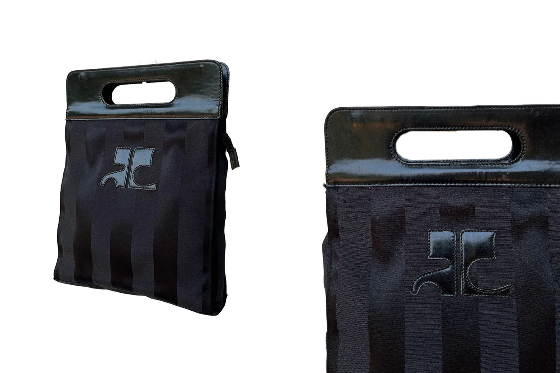 Courreges COURRÈGES PARIS Black nylon handbag with Striped textured Size ONE SIZE - 5 Thumbnail