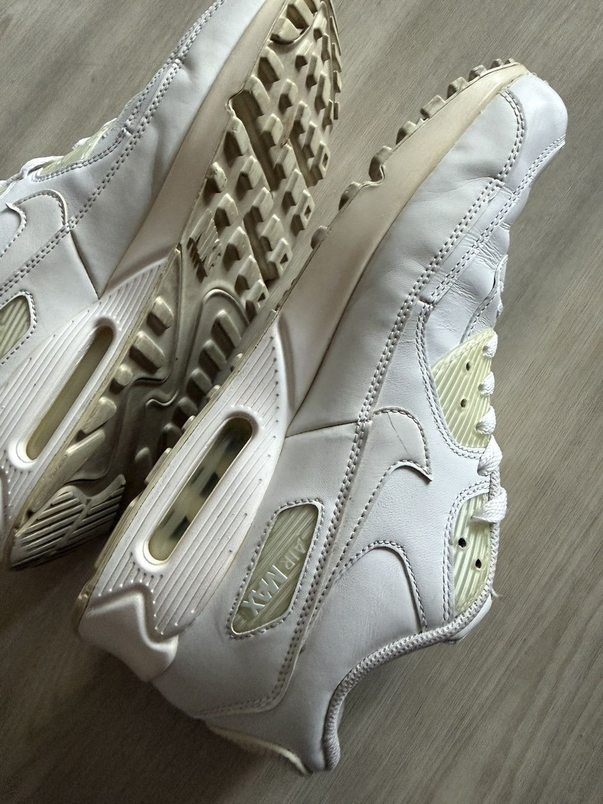 Nike Nike Air Max 90 White Leather Mens Size 9.5 Size US 9.5 / EU 42-43 - 3 Thumbnail