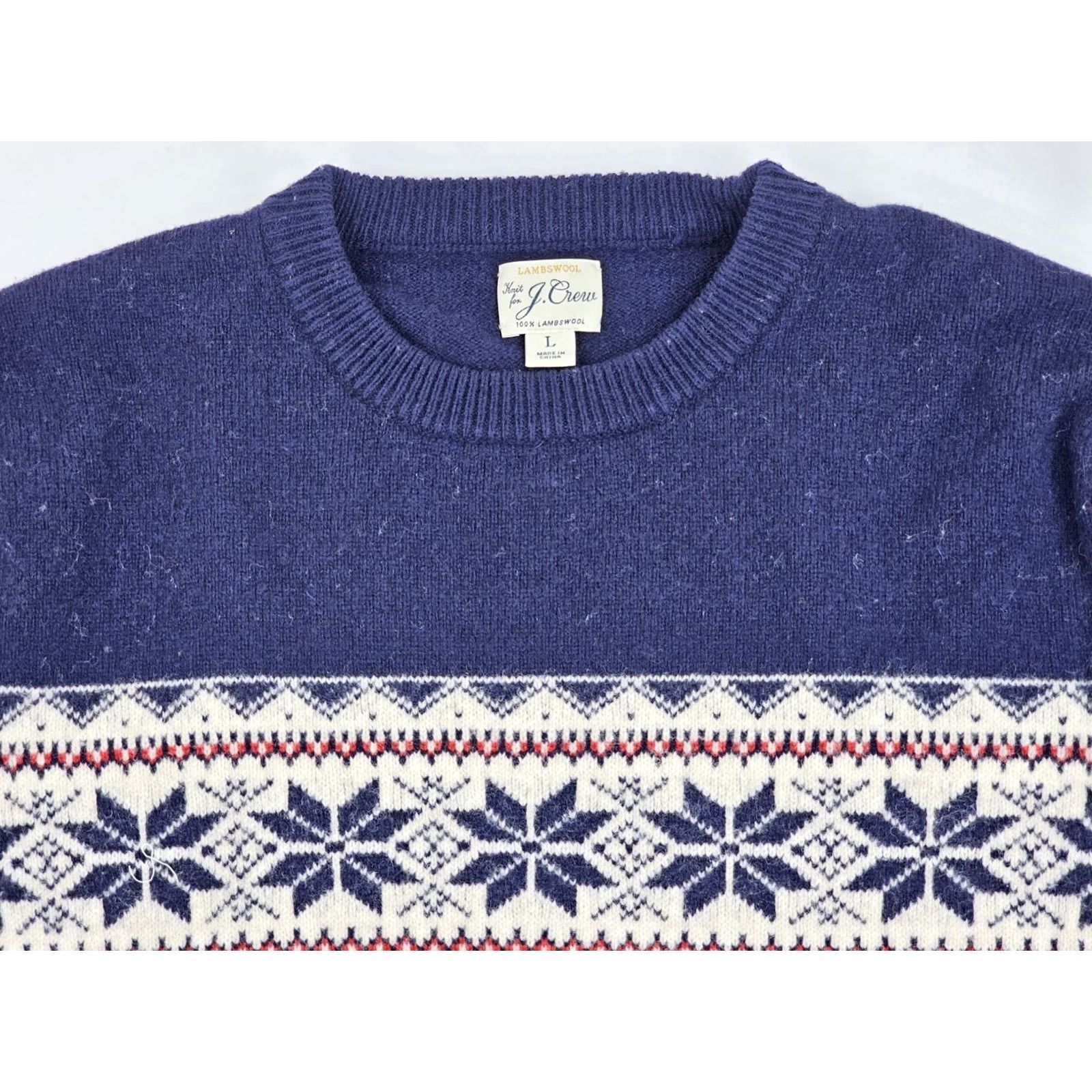 J.Crew J.CREW 100% Lambswool Knit Fair Isle Sweater Men M Crew Neck Multicolor Nordic Pattern Size US M / EU 48-50 / 2 - 3 Thumbnail