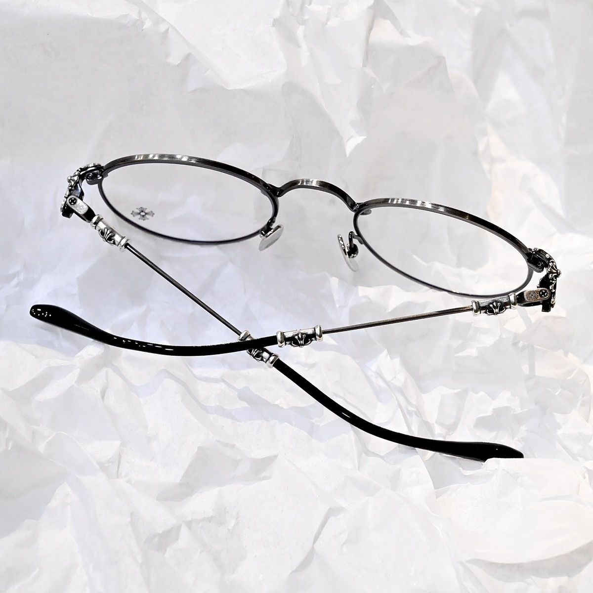 Chrome Hearts CHROME HEARTS BUBBA-A ANTIQUE SILVER- BLACK PLASTIC GLASSES Size ONE SIZE - 7 Thumbnail