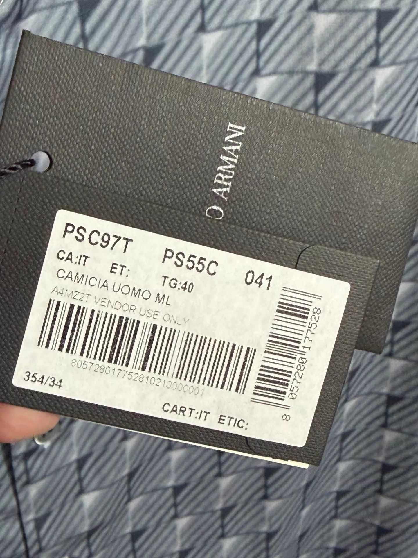 Giorgio Armani Giorgio Armani Slim Fit Geometric Check LS Shirt 40 Size US M / EU 48-50 / 2 - 7 Thumbnail