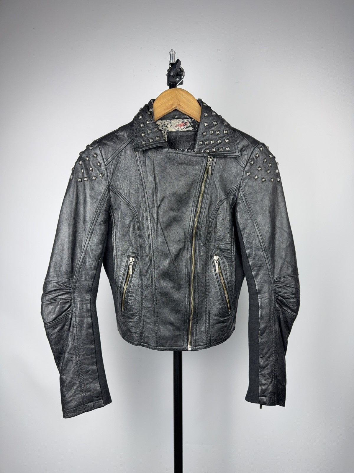 Genuine Leather Vintage Punk Rock Avant Garde Gothic Bomber Leather Jacket Size S / US 4 / IT 40 - 2 Thumbnail