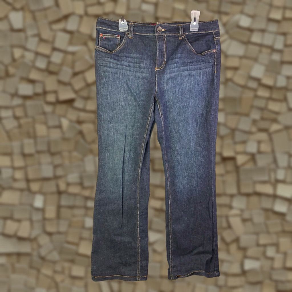 Tommy Hilfiger Tommy Hilfiger Jeans Hope Boot Mid Rise Womens Size 12 S Dark Wash Blue Denim Size 34" / US 12 / IT 48 - 1 Thumbnail