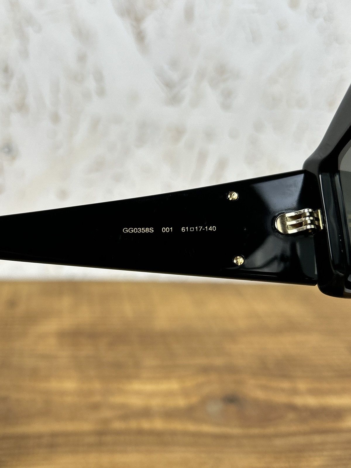 Gucci Gucci Rectangular Frame Futuristic Glasses Black GG0358S Size ONE SIZE - 11 Thumbnail