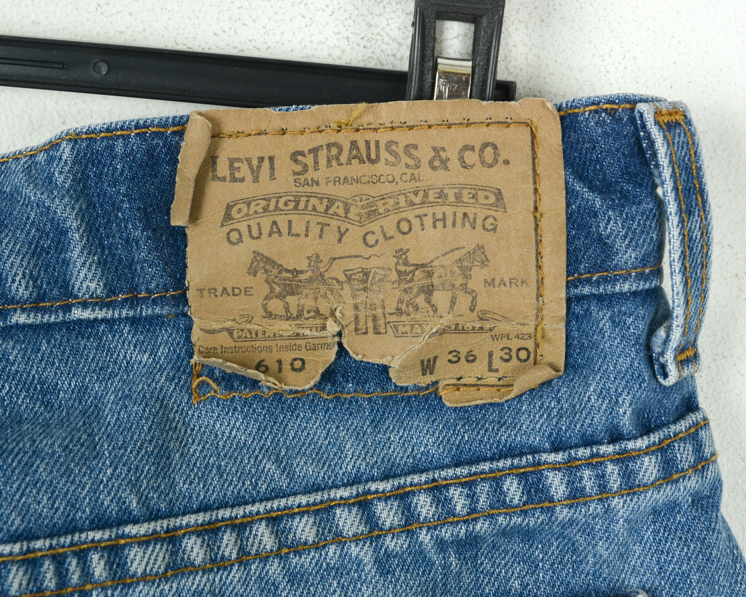 Levi's 610 Orange Tab W33 L32 Slim Fit Straight Jeans Denim 90's Size US 33 - 7 Thumbnail