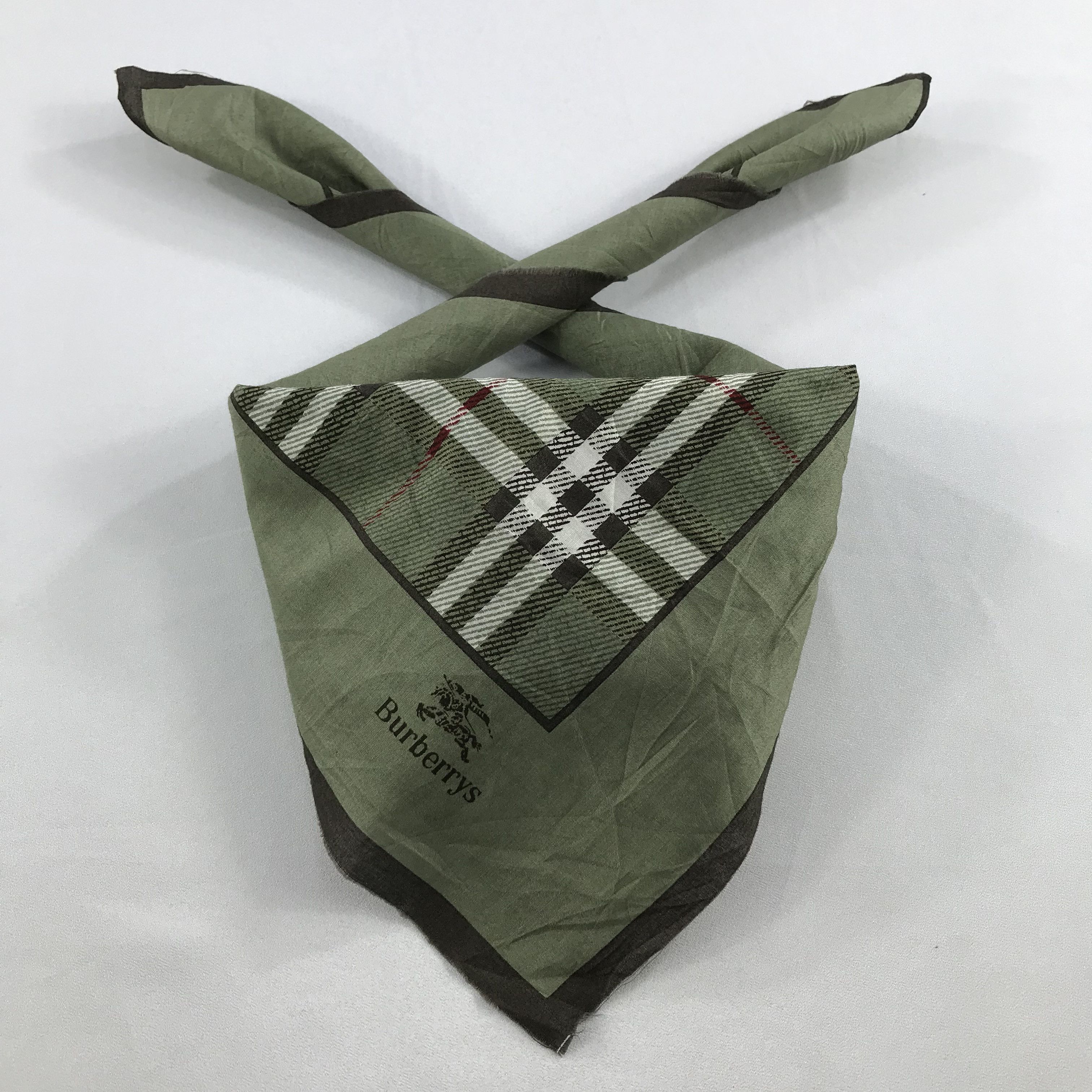 Burberry × Vintage Burberry Bandana / Handkerchief / Neckerchief - S2672 Size ONE SIZE - 5 Thumbnail
