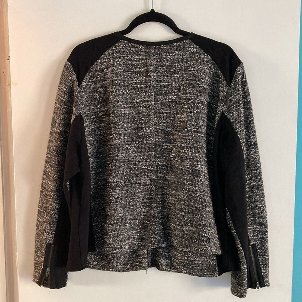 Eileen Fisher Eileen Fisher Cardigan Zip Front Jacket 2X Black Tweed Stret Size XXL / US 16-18 / IT 52-54 - 14 Thumbnail
