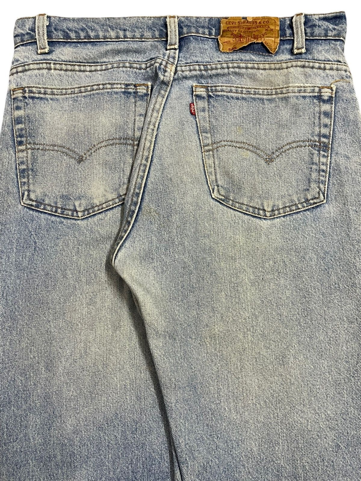 Levi's Vintage 80s Levis 505 Blue Faded Wash Distressed Baggy Jeans Size US 33 - 6 Thumbnail