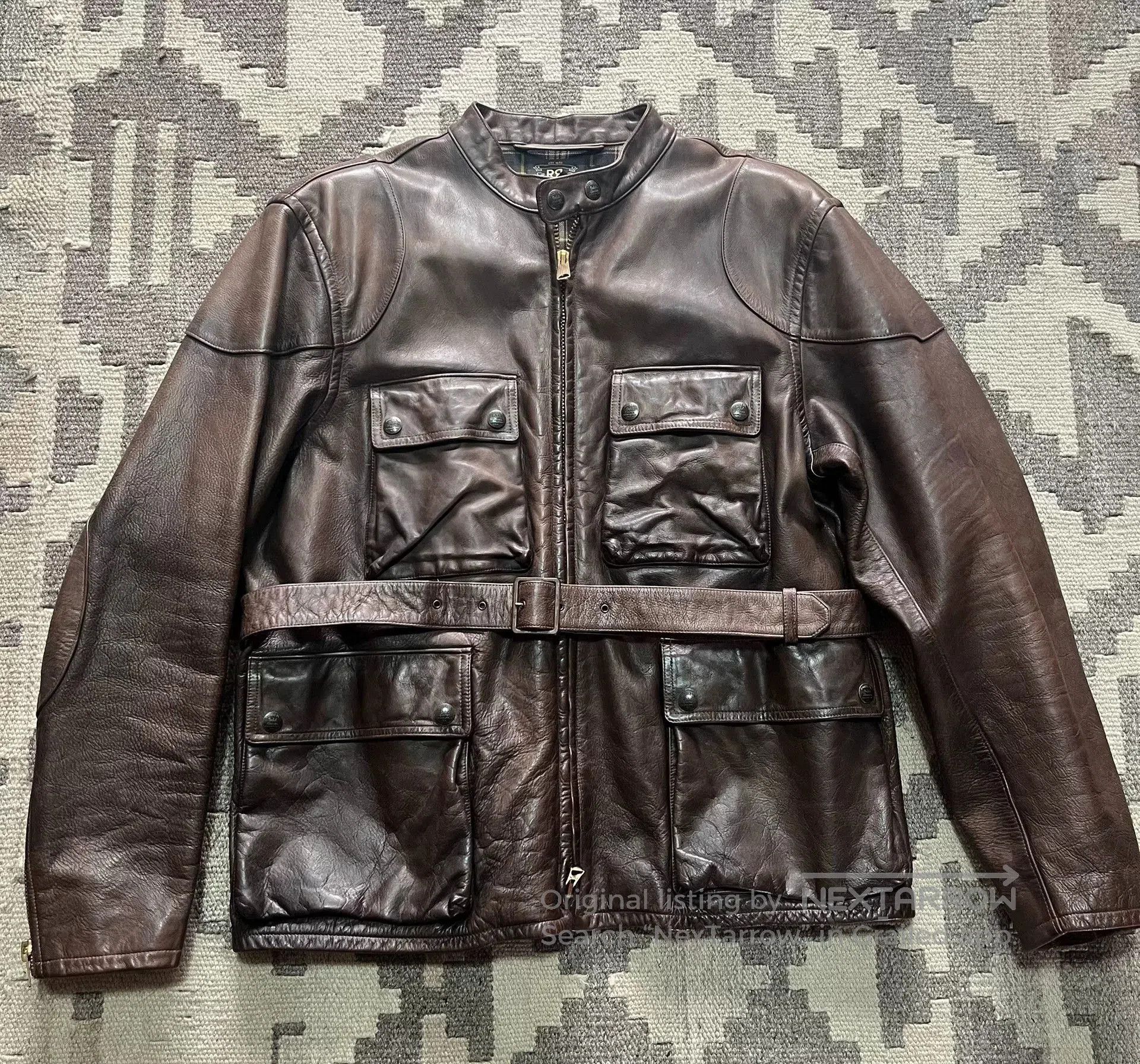 RRL Ralph Lauren RRL Heavyweight Motorcycle Leather Jacket. Size US XL / EU 56 / 4 - 1 Thumbnail