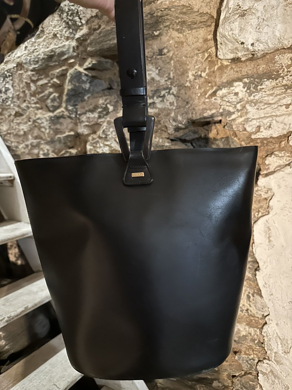 image of Vintage Gucci Bucket Bag in Black, Women's