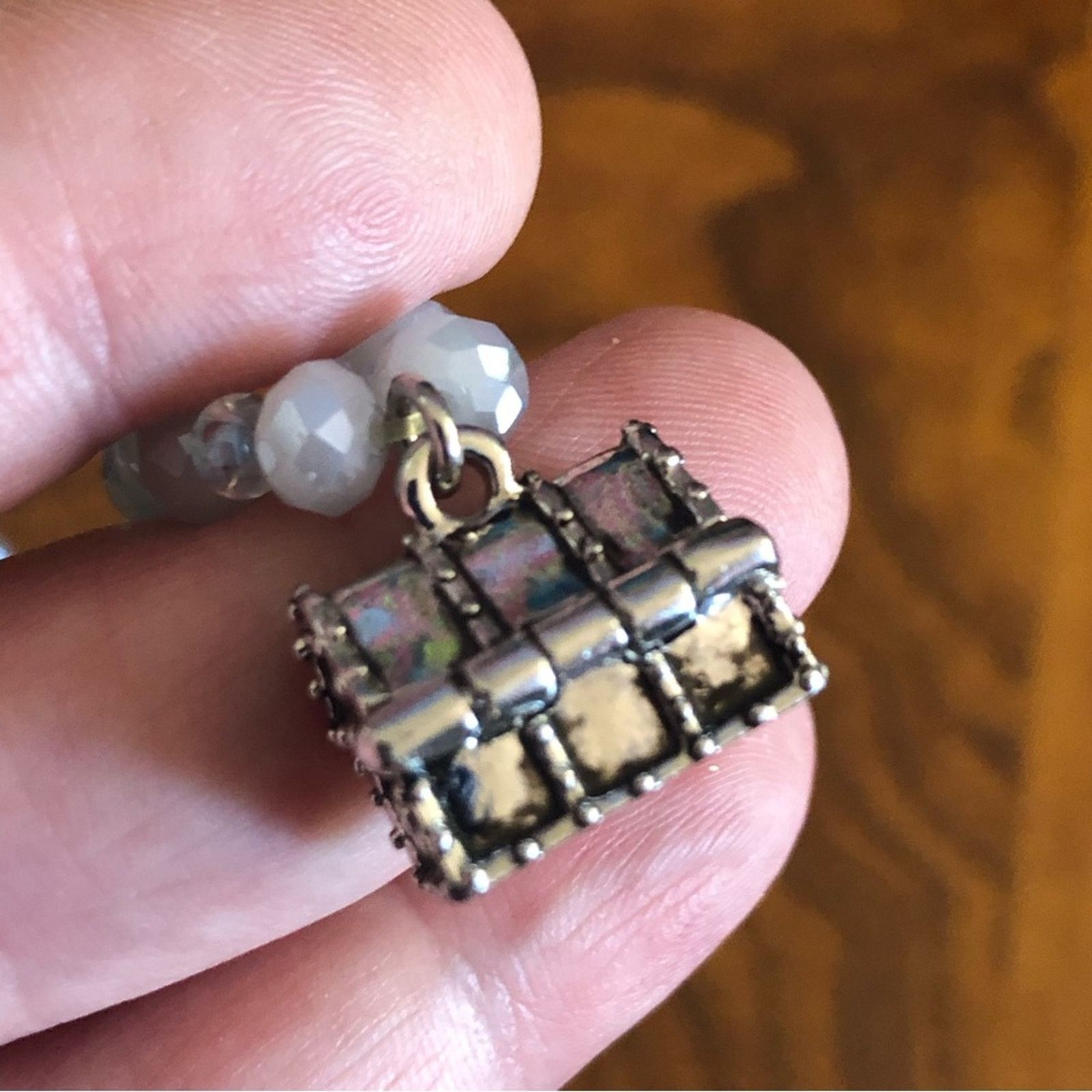 Jewelry Faceted opal glass crystal bead treasure chest necklac Size ONE SIZE - 4 Thumbnail