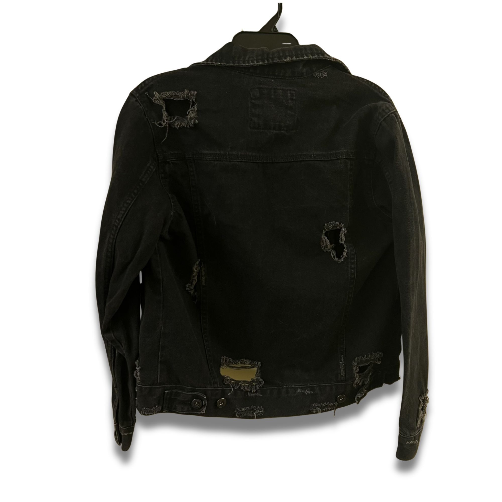 Zara Zara Man Black Distressed Denim Trucker Jacket Size S-M Size US S / EU 44-46 / 1 - 3 Thumbnail
